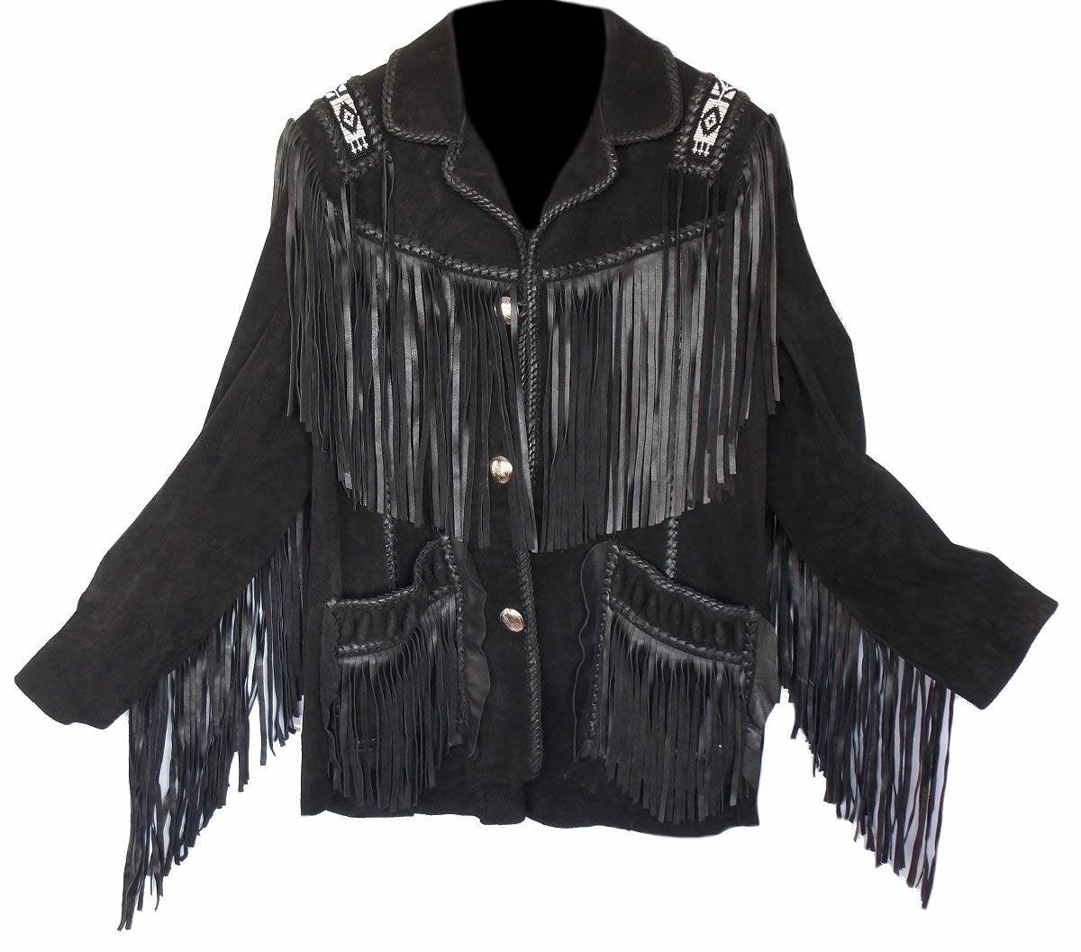 Classic Men's Western Cowboy Jacket - Genuine Suede Leather with Fringe & Beaded Details | Vintage Rodeo Style for Country Music Festivals & Western Parties