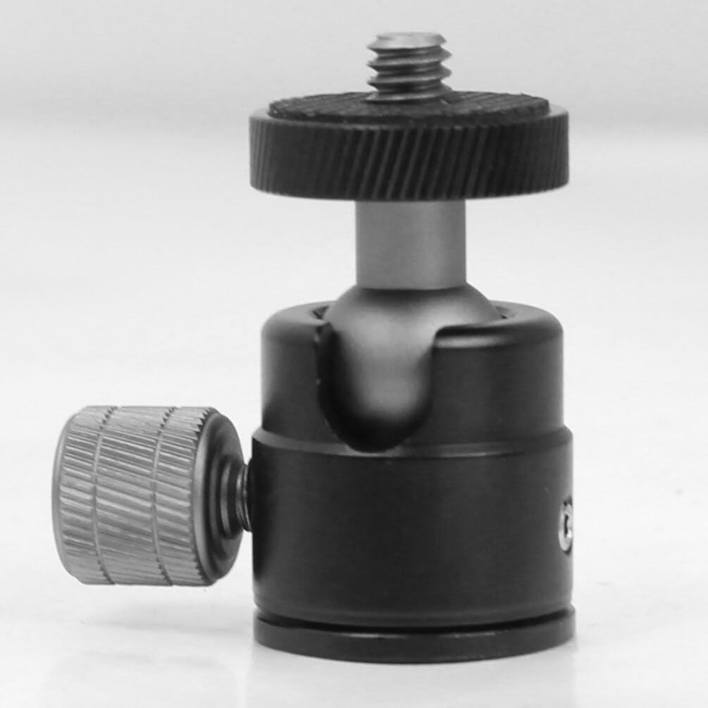 UKCOCO Ball Head Tripod Mount - 360° Swivel Camera Tripod Adapter with Quick Release Clamp for DSLR Cameras, Camcorders, Spotting Scopes (Black) - Perfect for Outdoor Photography, Travel Vlogging & Wildlife Shooting