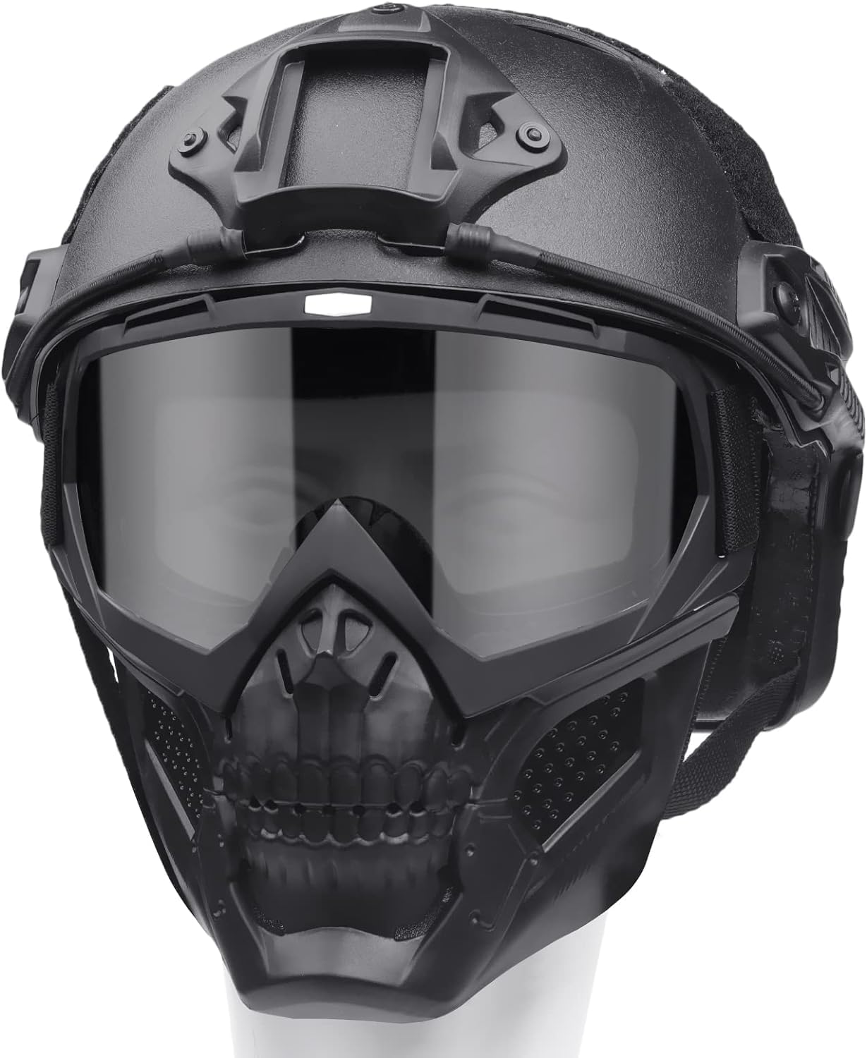 Bvawtrs Tactical Airsoft Mask & Helmet Set - Full Face Protection with Detachable Goggles, Paintball PJ Fast Helmet with NVG Mount & Side Rails | Perfect for Airsoft Battles, Paintball Games & Outdoor Tactical Training