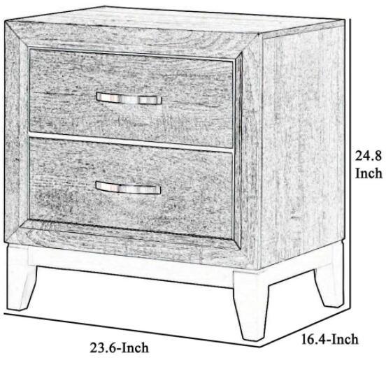 Lucien Modern Wood Nightstand with 2 Drawers - Solid Wood Bedside Table for Bedroom, Living Room & Office - Stylish Storage Furniture with Smooth Gliding Drawers