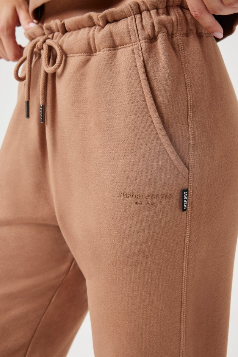 INSPORT Women's High Waisted Tobacco Track Pants - Comfortable Workout Leggings for Yoga, Running & Gym - Plus Size Activewear with Stretchy Fabric