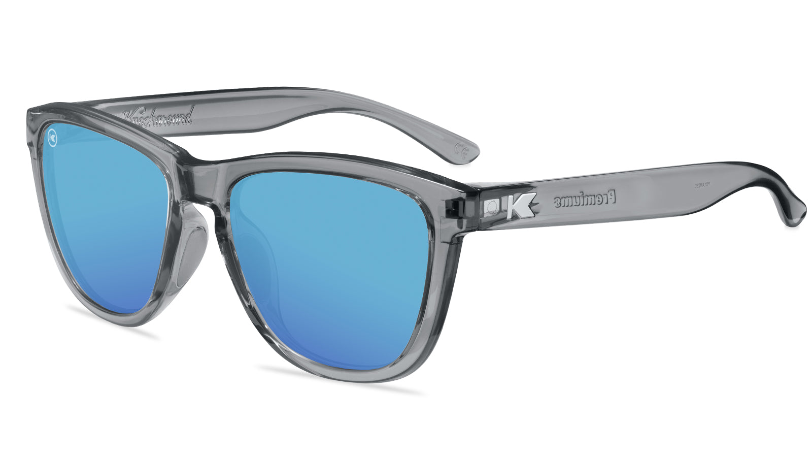 Premium Clear Grey / Aqua Sports Sunglasses - UV Protection, Lightweight & Comfortable for Running, Cycling, Hiking & Outdoor Activities