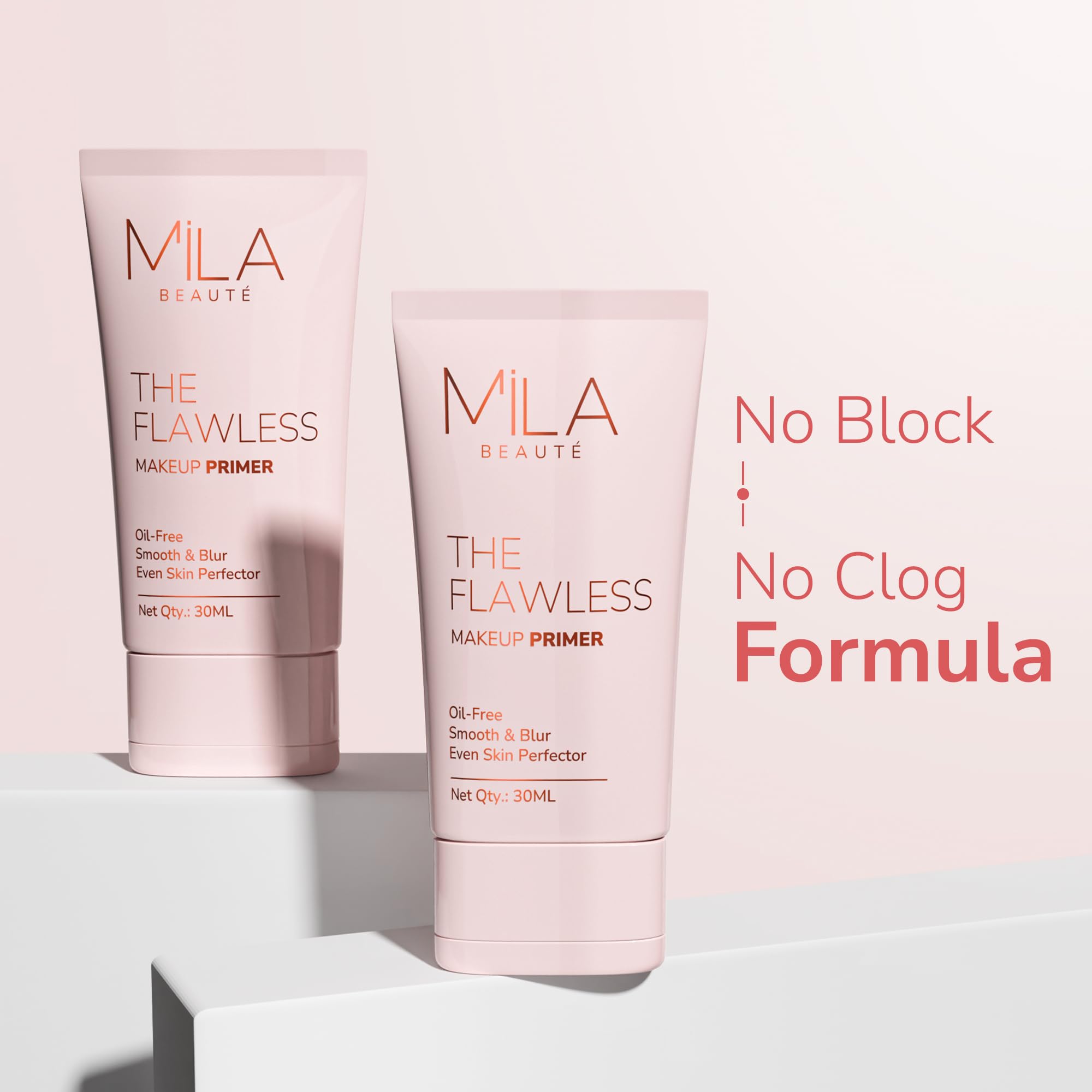 Mila Beauté Flawless Makeup Primer for Face - Oil Free, Vitamin A & E Enriched, Satin Smooth Matte Finish, Pore Minimizing, 30ml | Perfect for Daily Wear, Special Occasions & Photography Makeup