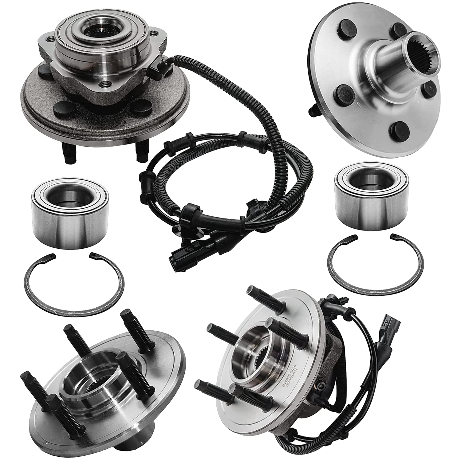 Detroit Axle - 4 Wheel Bearing Hub Kit for 2002-2005 Ford Explorer, Mercury Mountaineer, Lincoln Aviator - Front & Rear Replacement - Perfect for Off-Roading, Towing & Daily Driving