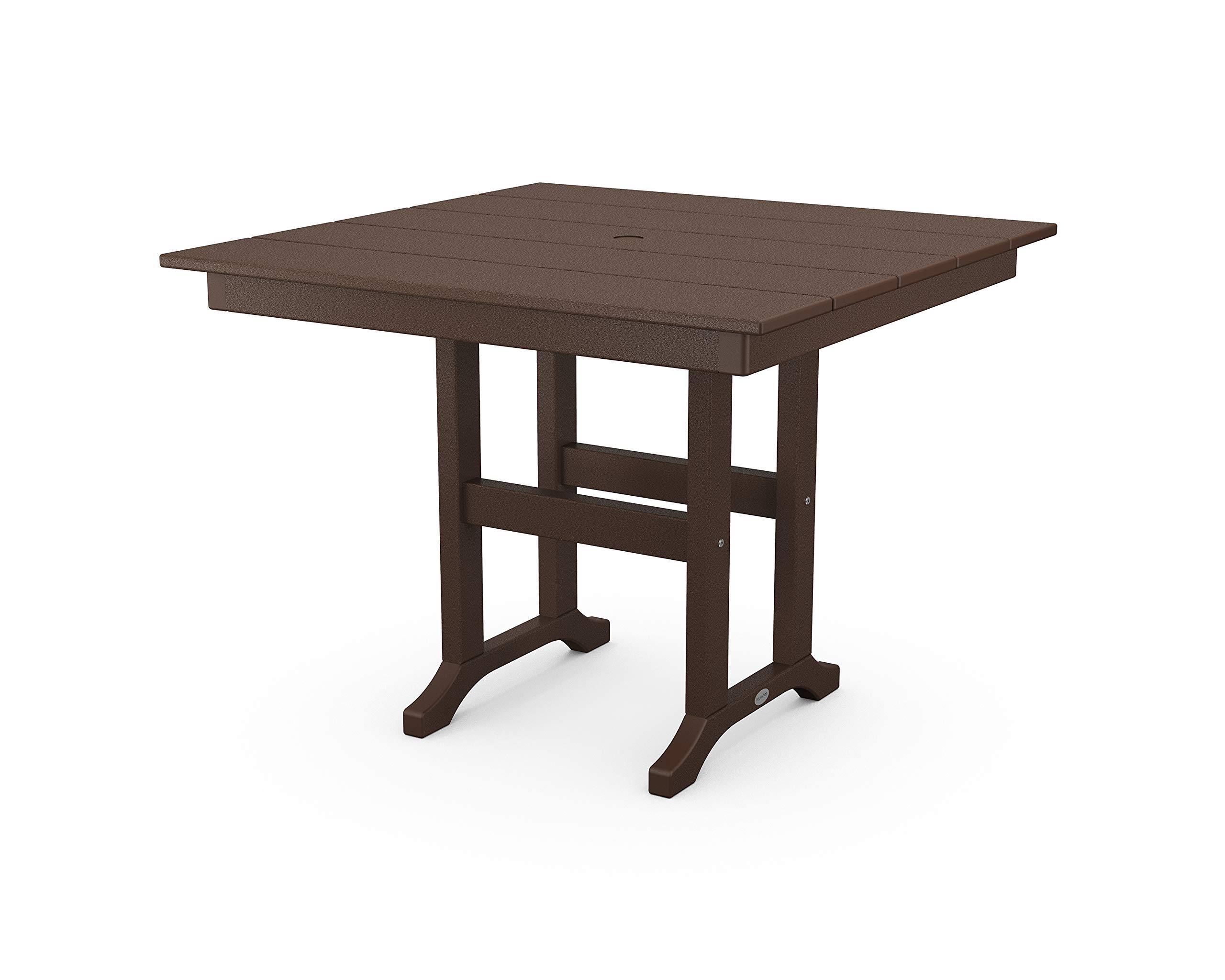 POLYWOOD® Mahogany Dining Table - Outdoor & Indoor Weather-Resistant Furniture for Patio, Deck, and Garden Use