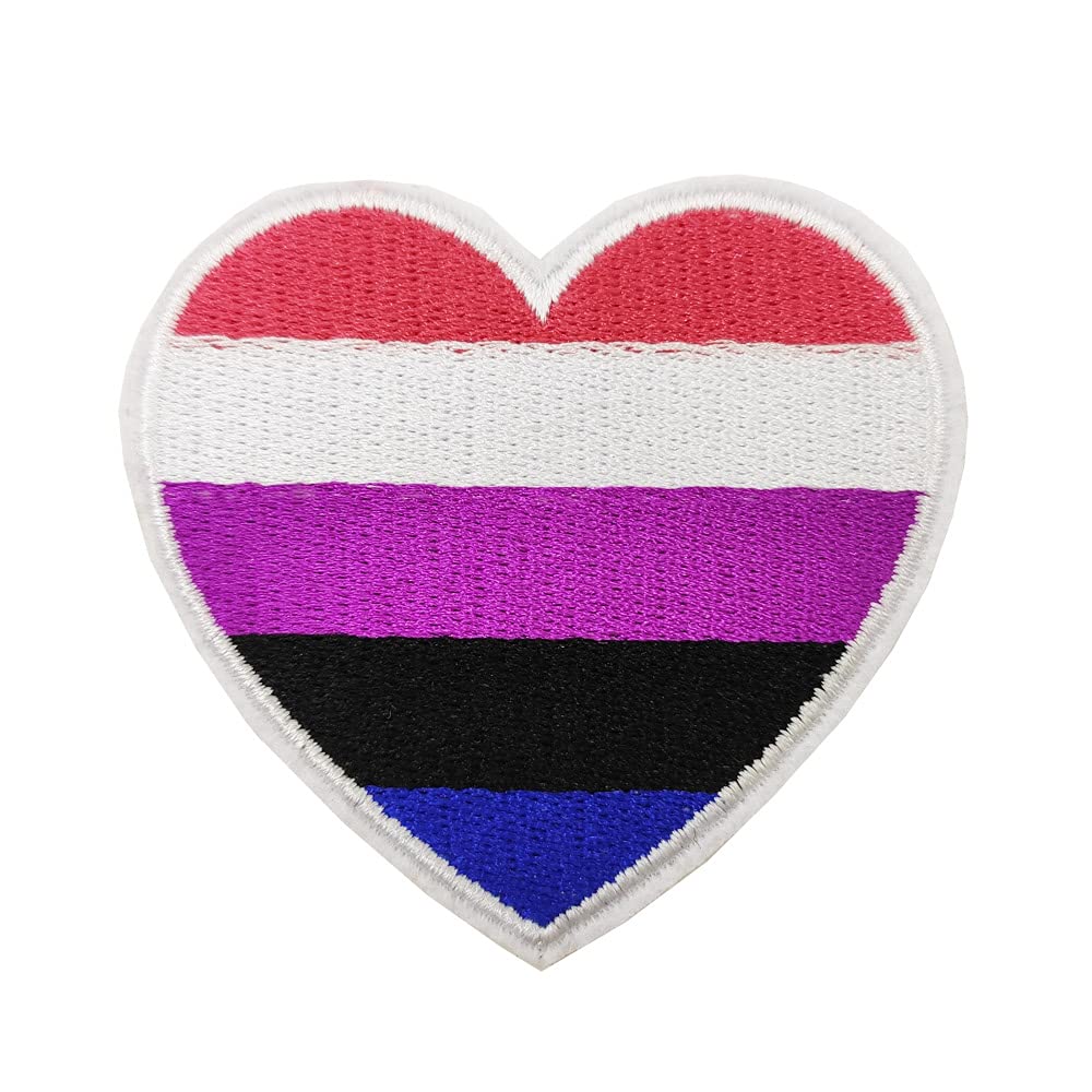Valentine's Day Pride Month Genderfluid Heart LGBT Embroidered Iron-On Patch - Perfect for DIY Clothing, Backpacks, Denim Jackets & LGBTQ+ Pride Accessories