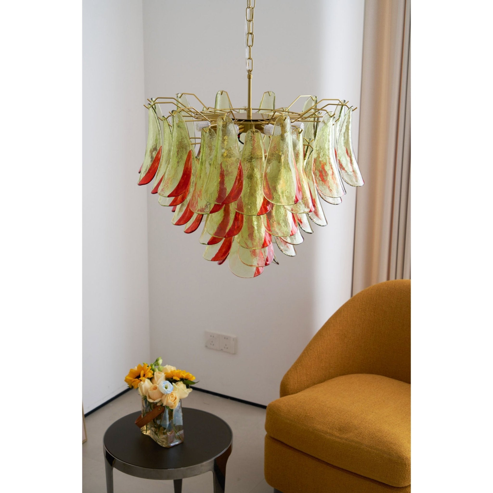 Marielle Murano Glass Chandelier - Elegant Crystal Ceiling Light Fixture for Dining Room, Living Room, and Bedroom Decor