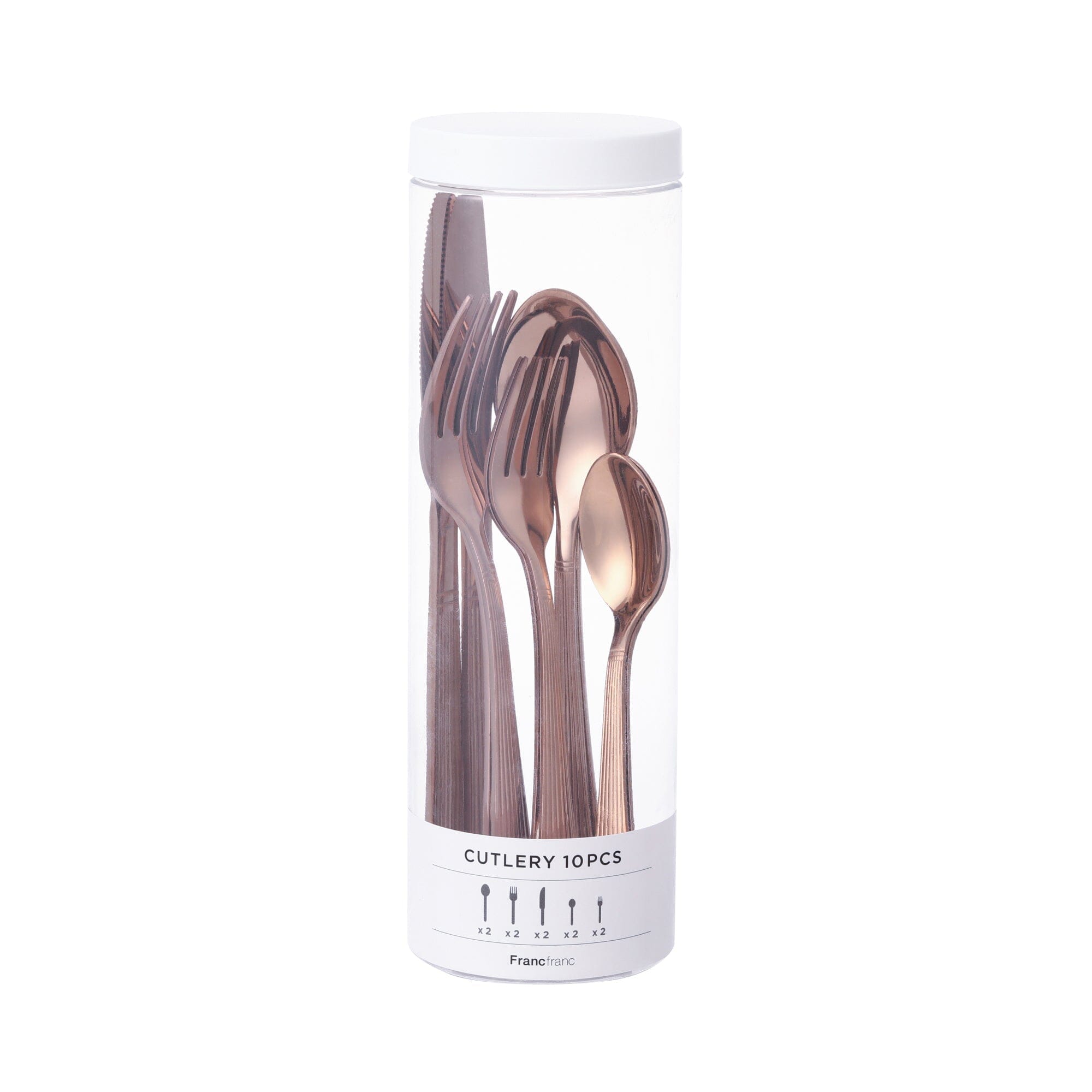 10-Piece Stainless Steel & Copper Cutlery Set - Elegant Flatware for Dining, Gifts, and Home Decor