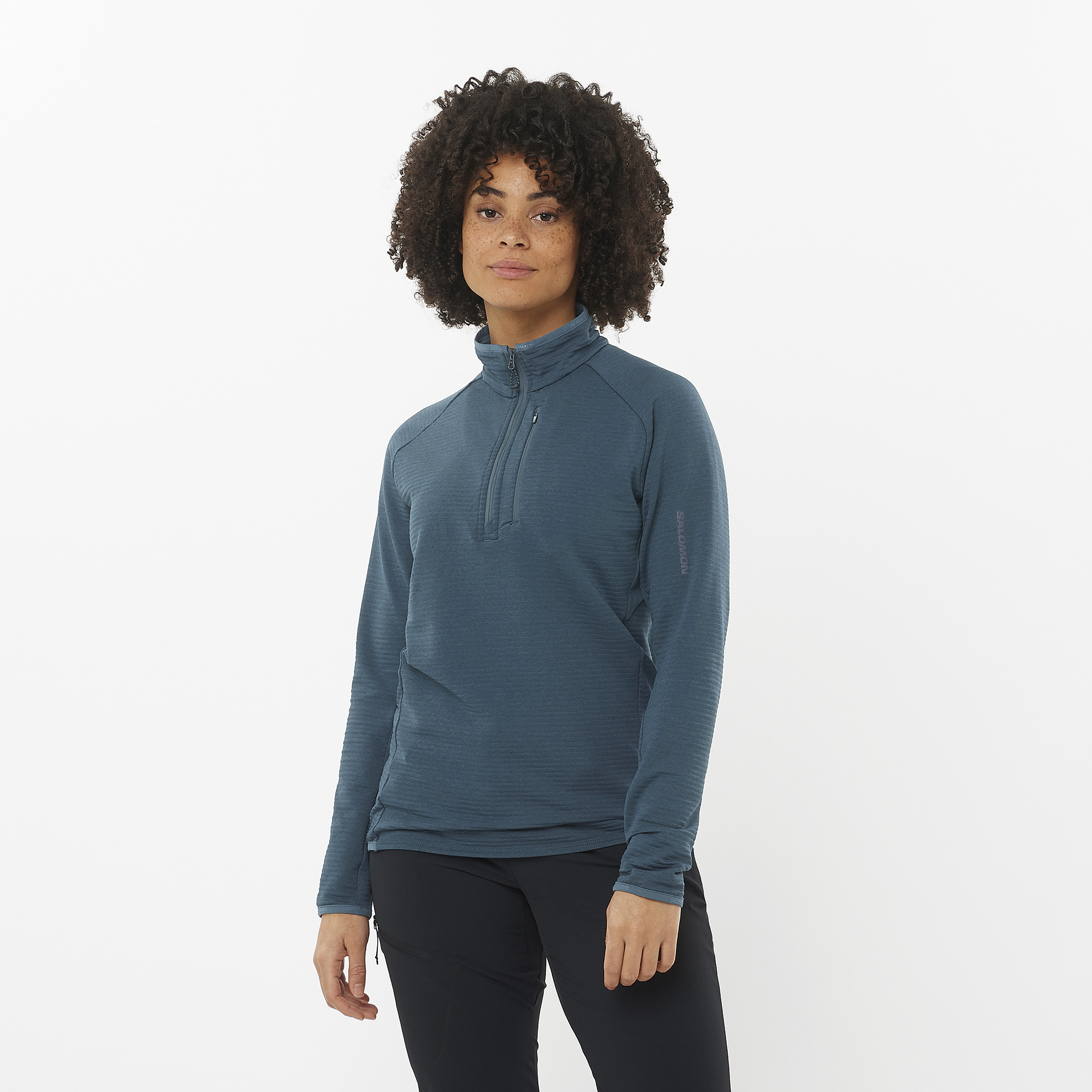 Women's Lightweight Half Zip Pullover Sweater - Soft & Warm Fleece Lined (Midnight Navy) | Perfect for Casual Wear, Outdoor Activities & Layering in Fall/Winter