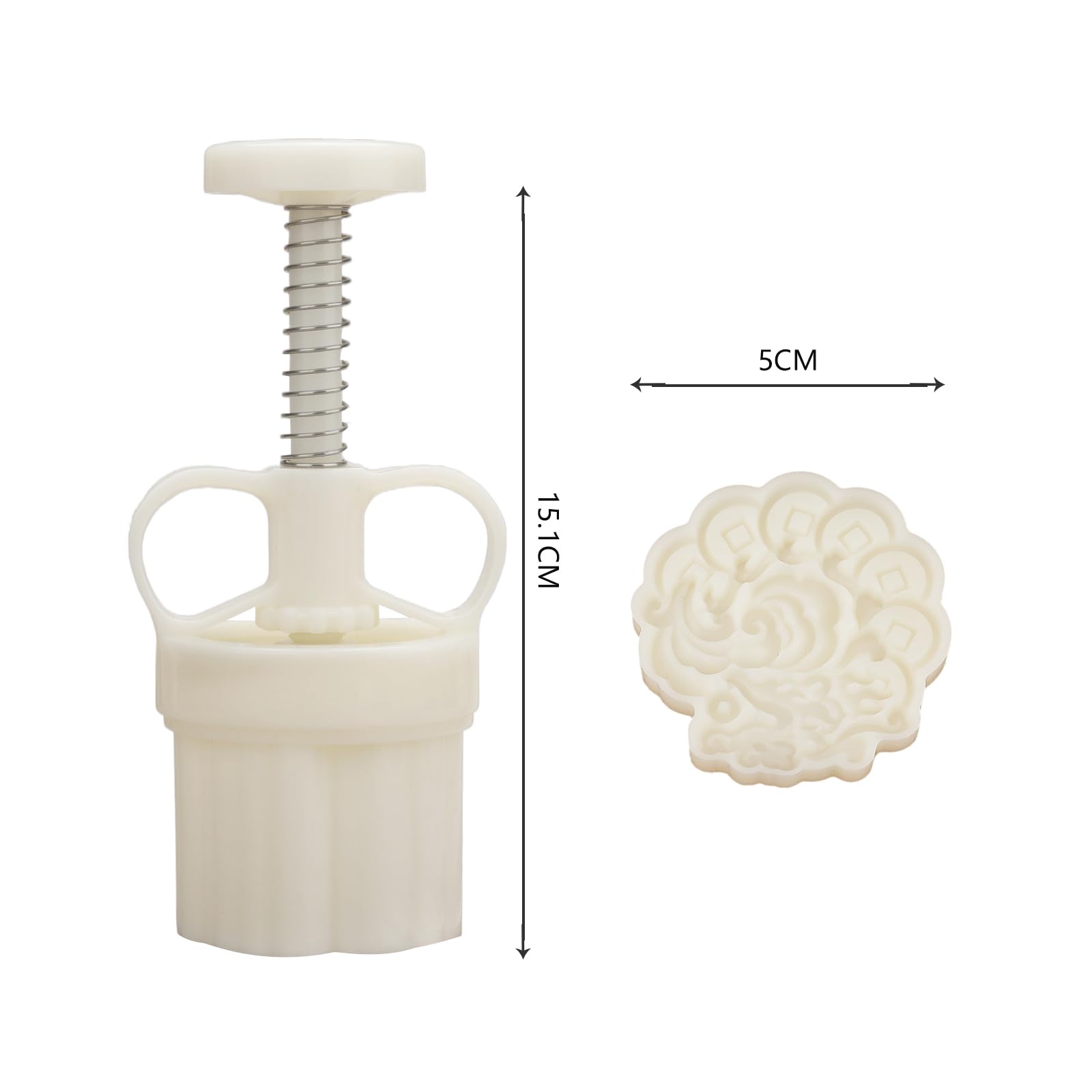 50g DIY Mooncake Mold with Cute Dragon Patterns - Adjustable Thickness Moon Cake Press Tool for Baking, Gifts & Mid-Autumn Festival Celebrations