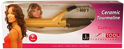 J2 Professional Ceramic Curling Iron for Hair - 1 Inch Barrel with Adjustable Temperature (150-450°F) - Salon Quality Hair Styler for Beach Waves, Curls & Straightening - Perfect for Home Use & Travel