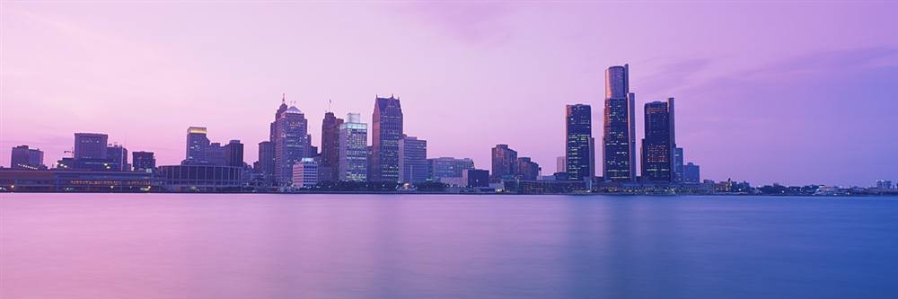 Detroit Waterfront Skyline Peel & Stick Wall Mural - 60