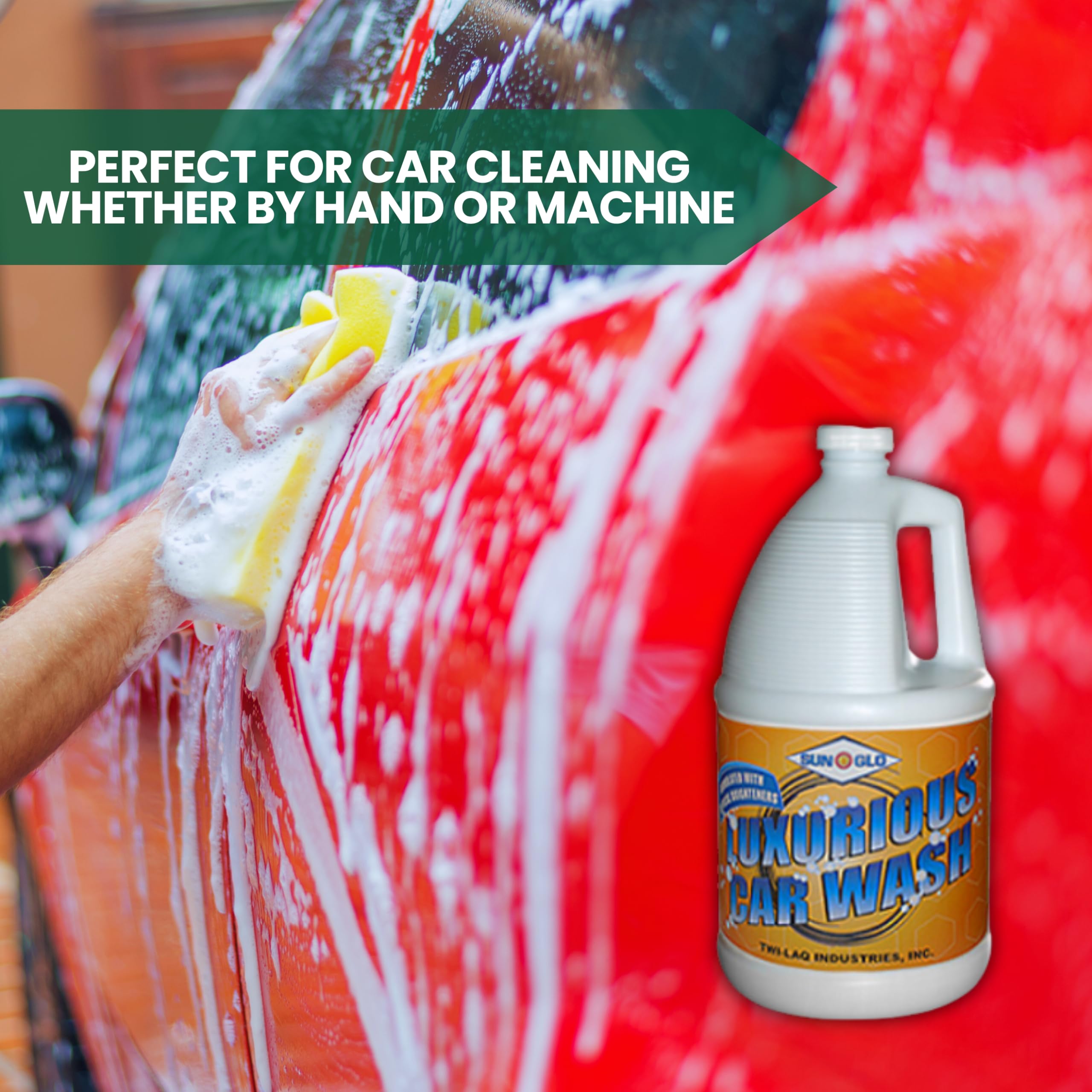 Sun-Glo UltraClean Car Wash Soap - Premium Car Shampoo for Deep Cleaning & Shine (4x1 Gallon Case) - Perfect for Sedans, SUVs & Trucks at Home or Professional Car Wash