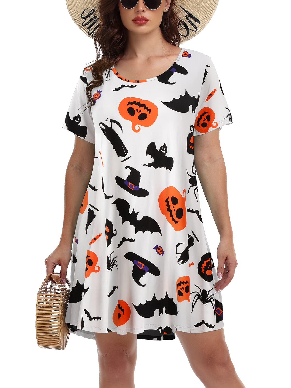BELAROI Women's Summer Casual T-Shirt Dress - Short Sleeve Swing Tunic Dress for Women | Perfect for Beach, Vacation & Everyday Wear