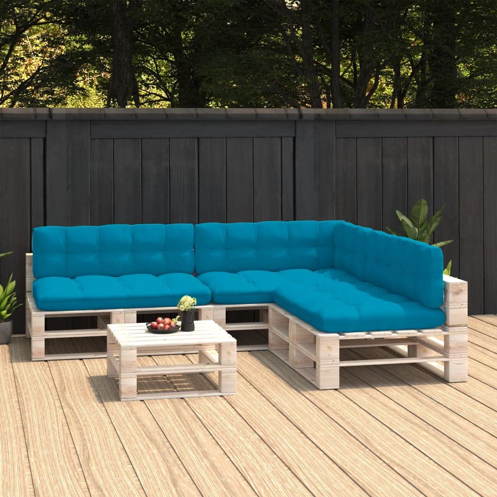 Premium SKM Pallet Sofa Cushions Set of 7 - Soft Blue Fabric Couch Pillows for Outdoor Patio Furniture, Living Room Decor, and Comfortable Seating