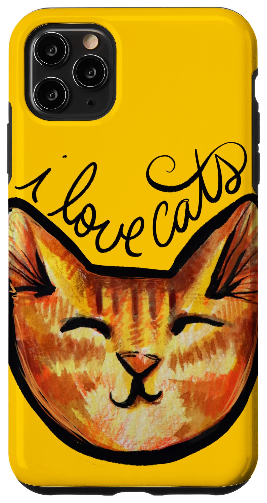 iPhone 11 Pro Max Cute Orange Tabby Cat Case - Funny I Love Cats Phone Cover for Women & Men - Perfect for Caturday, Cat Lovers & Daily Use