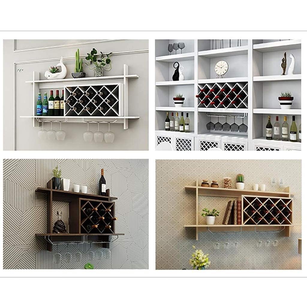 Wall-Mounted Wooden Wine Rack - Space Saving Wine Bottle Holder & Display Shelf for Kitchen, Bar or Dining Room - Holds Multiple Bottles for Stylish Storage & Organization
