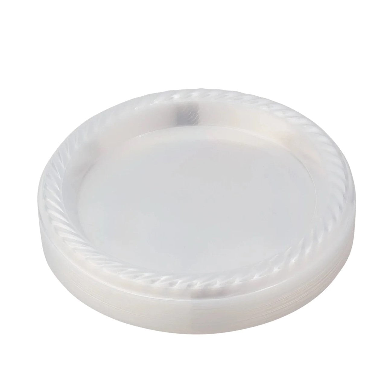 40-Pack 9 Inch Clear Round Plastic Dinner Plates - Shatterproof & Disposable for Parties, Picnics, BBQs, and Catering Events