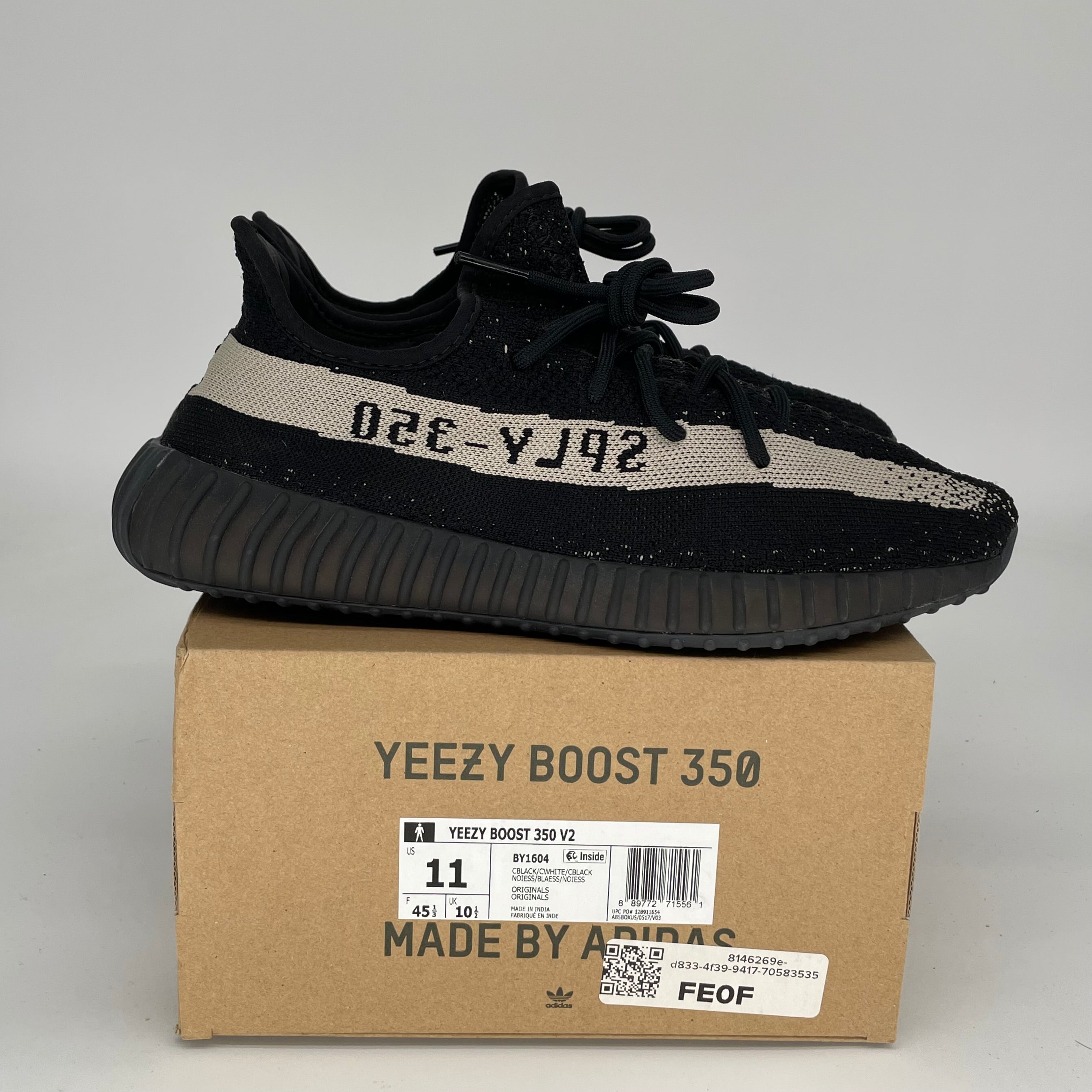 Adidas Yeezy Boost 350 V2 Core Black/White - Men's Size 11 Sneakers (BY1604) | Running, Gym & Casual Wear