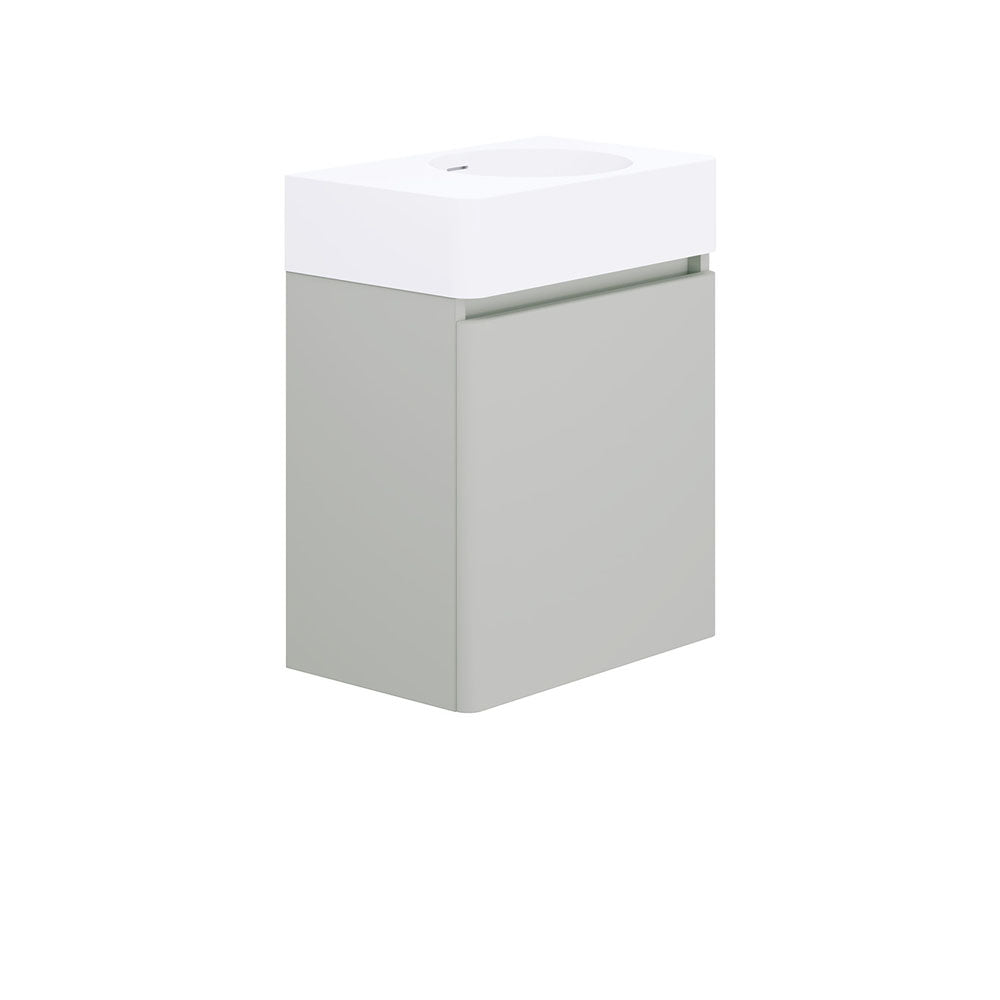 Fienza EN47WR Australian Made Encanto 470 Wall Hung Vanity with Soft-Close Doors - Stone Grey Matt Finish | Perfect for Modern Bathroom & Powder Room Renovations