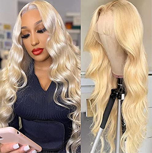 613 Blonde Lace Front Wigs Human Hair - Pre Plucked Bleached Knots 16