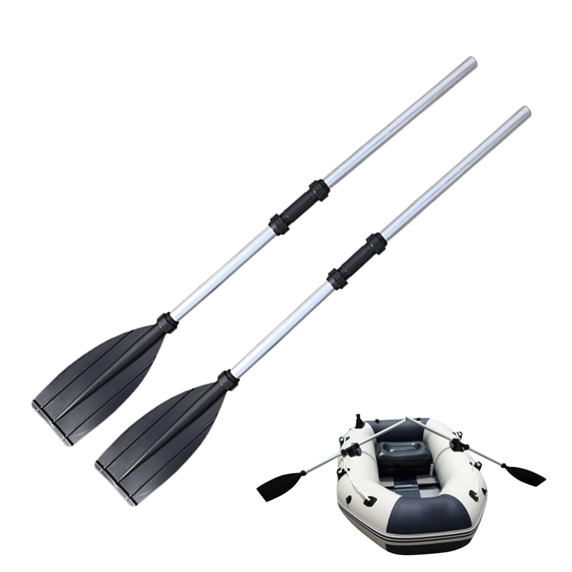 2 Pack 126cm Lightweight Aluminum Alloy Kayak Paddles - Detachable & Adjustable Canoe Oars for Inflatable Boats | Durable, Portable & Thickened Design for Kayaking, Fishing & Water Sports Adventures