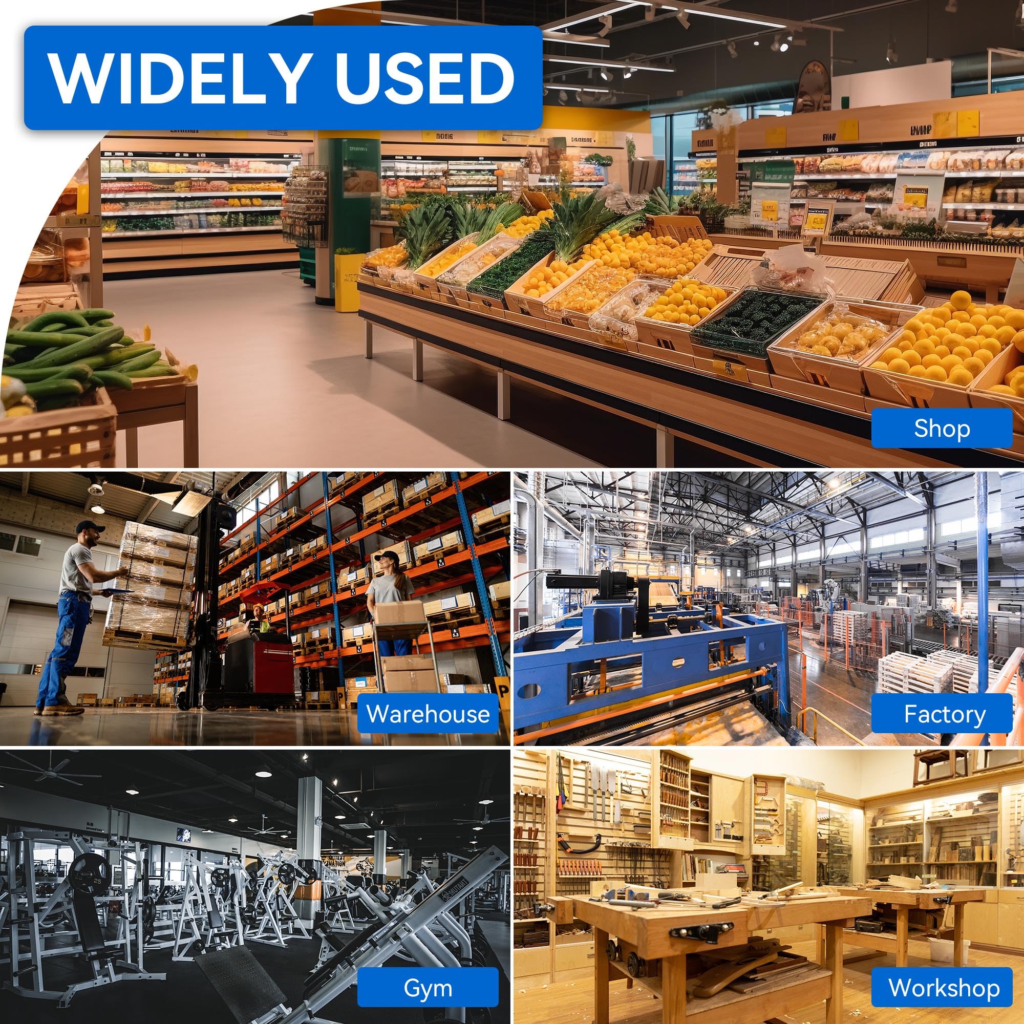 10 Pack UFO LED High Bay Light 150W, 21000 Lumens, 5000K Daylight White - Commercial & Industrial LED Shop Lights with US Plug for Warehouse, Workshop, Factory, Barn - Energy Efficient Plug & Play Lighting for High Ceiling Spaces