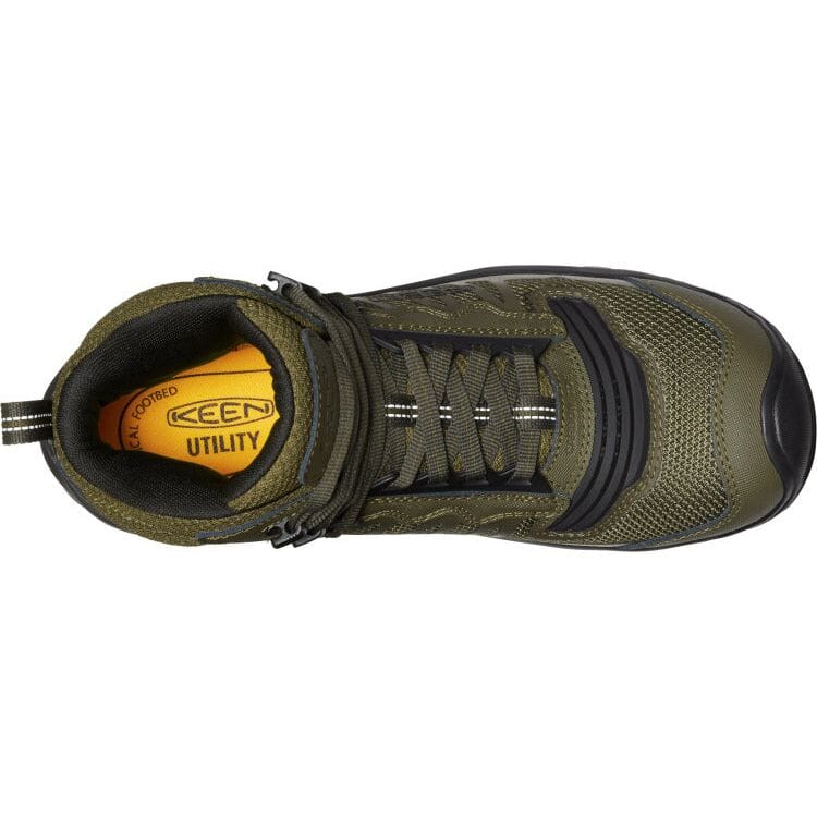 KEEN RENO MID Waterproof Hiking Boots for Men - Carbon Fiber Toe Protection, Medium & Wide Width - Perfect for Outdoor Adventures, Trail Walking & Work Safety
