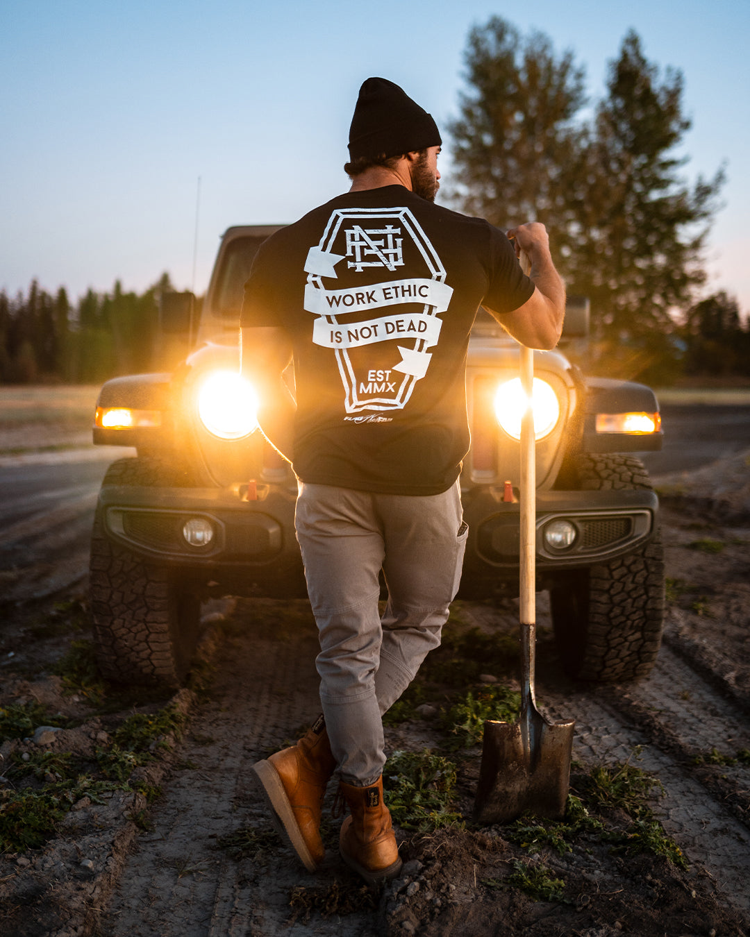 Work Ethic Tee - Black & White Cotton T-Shirt for Men & Women | Casual Workwear & Everyday Comfort