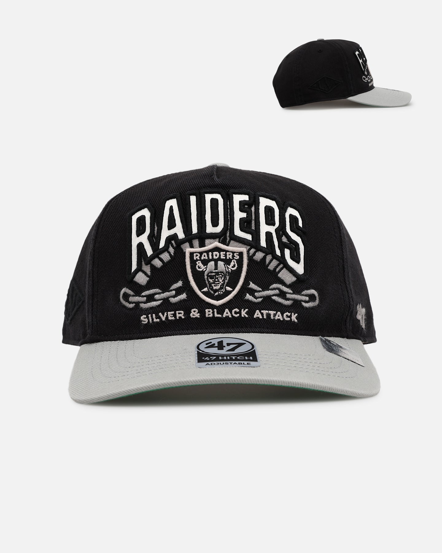 47 Brand Las Vegas Raiders 'NFL Trophy Case' Premium Hitch Snapback Black Hat - Official NFL Licensed Adjustable Baseball Cap for Men & Women - Perfect for Game Day, Sports Events & Fan Collections