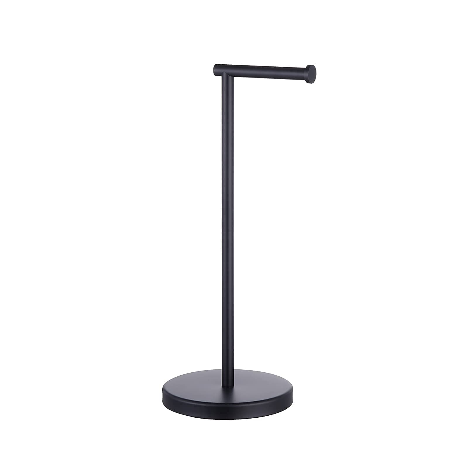 KES Matte Black Paper Towel Holder Stand - Countertop & Bathroom Toilet Paper Organizer (KPH202-BK+BPH283S1-BK) - Perfect for Kitchen, Bathroom & Office Organization