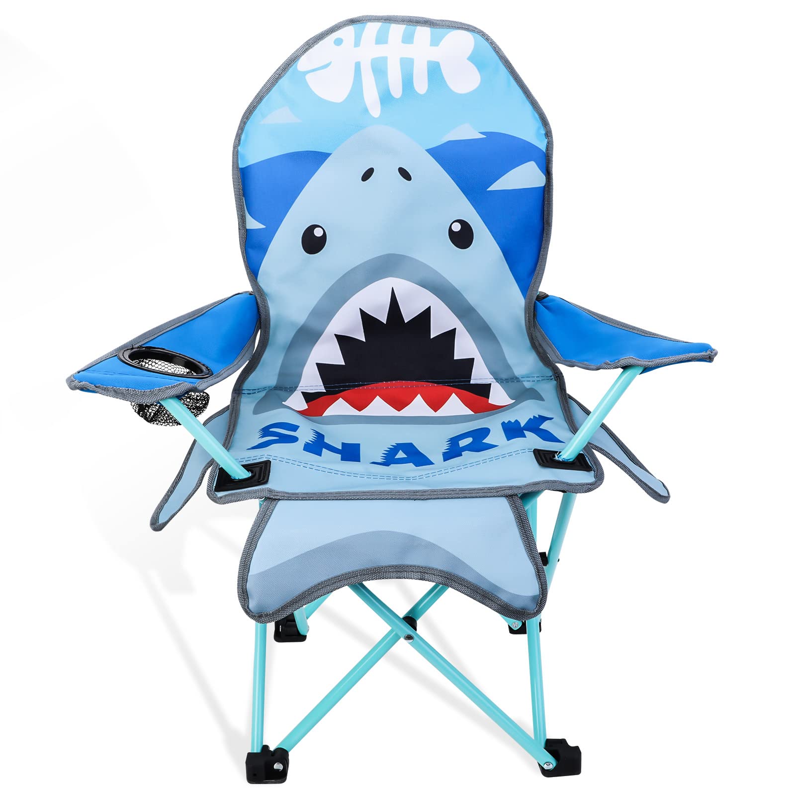 KABOER Kids Folding Camping Chair with Cup Holder & Carry Bag - Portable Outdoor Lawn Chair for Children, Beach, Picnic, Travel, and Backyard Use