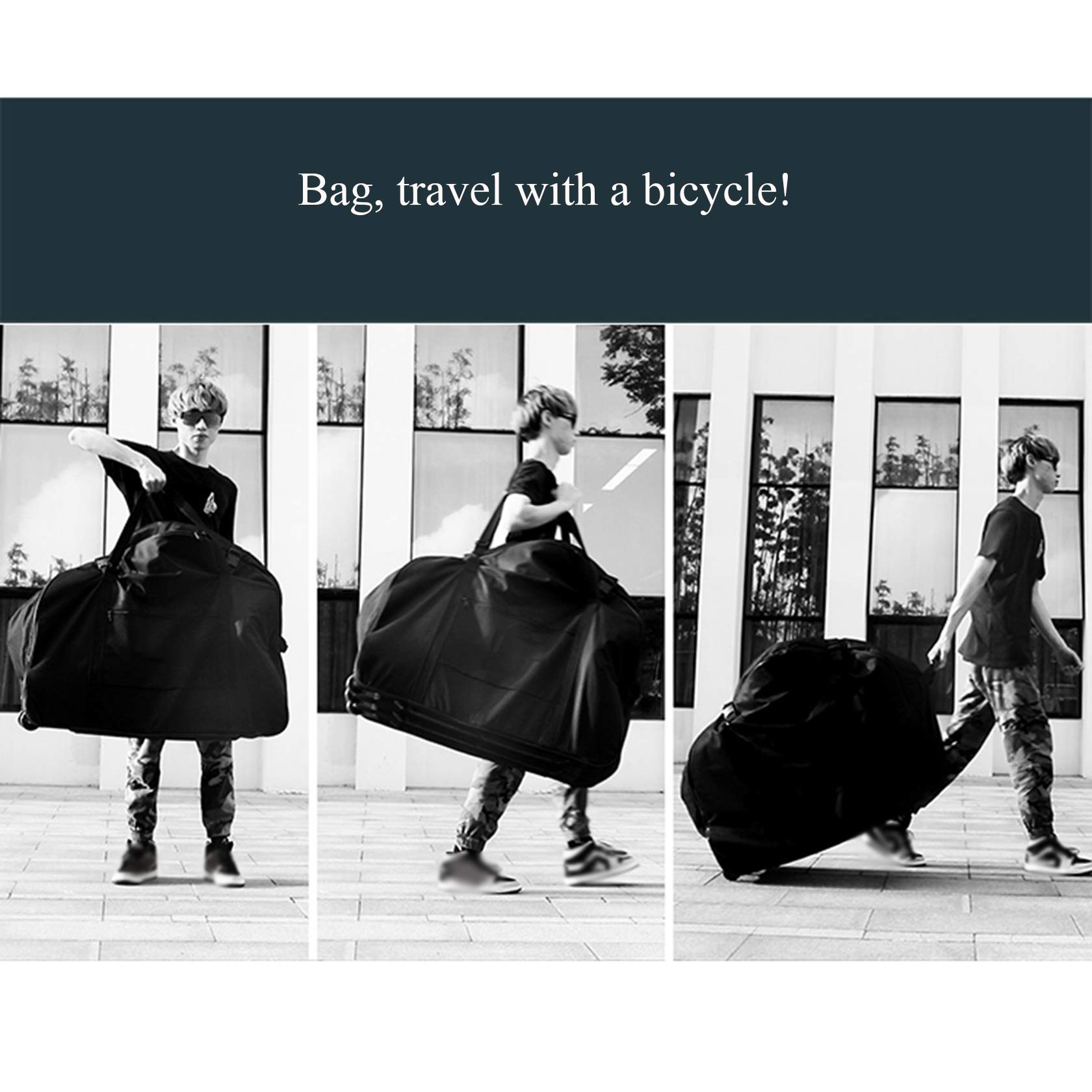 20 Inch Waterproof Folding Bike Travel Bag - Portable Bicycle Cover Carrier for Transport & Storage | Perfect for Commuting, Air Travel & Bike Protection