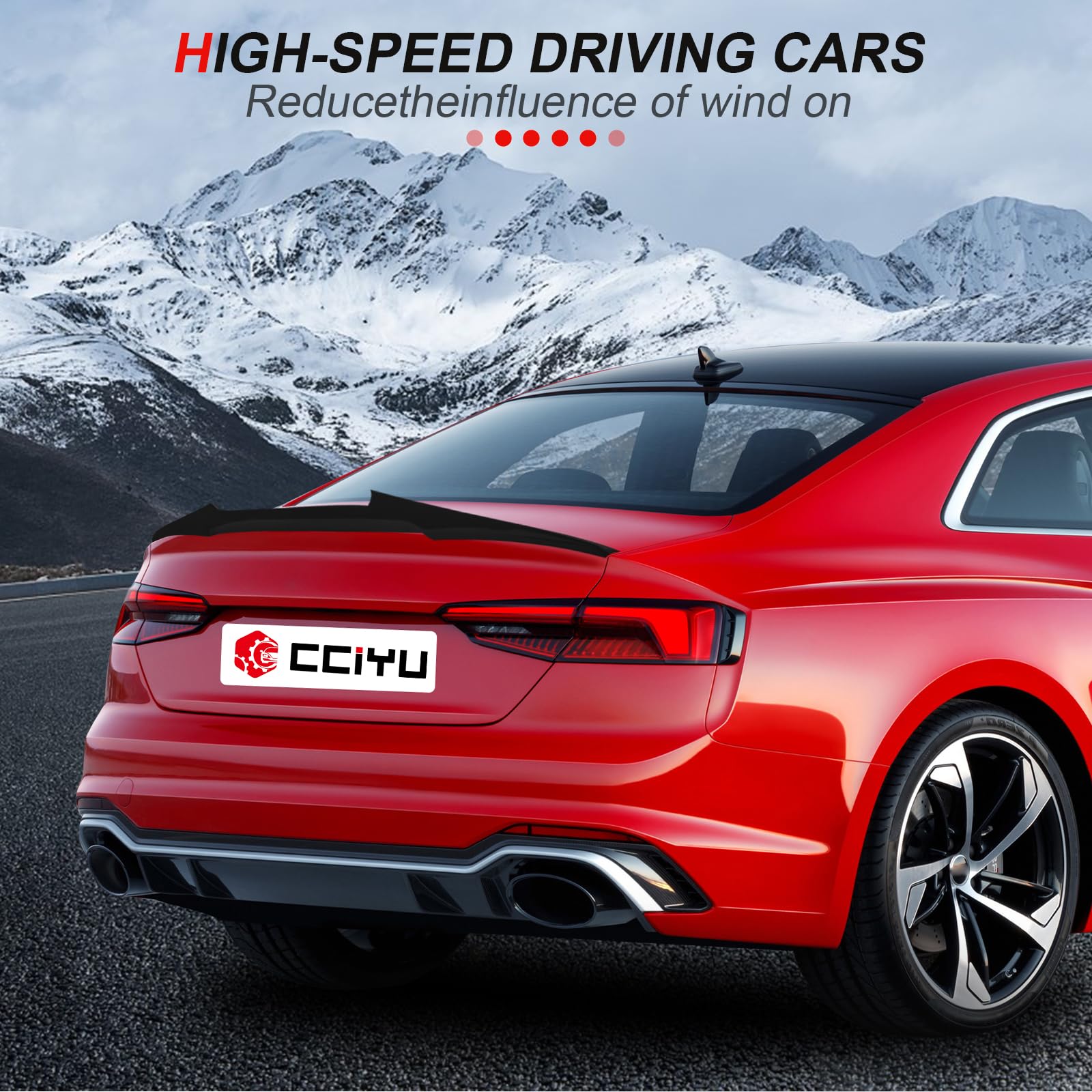 Glossy Black Carbon Fiber Rear Spoiler Wing for 2017-2020 Audi A5 S5 Coupe | Stylish Trunk Spoiler Accessory | Enhances Aerodynamics & Sporty Look for Street Racing & Car Shows