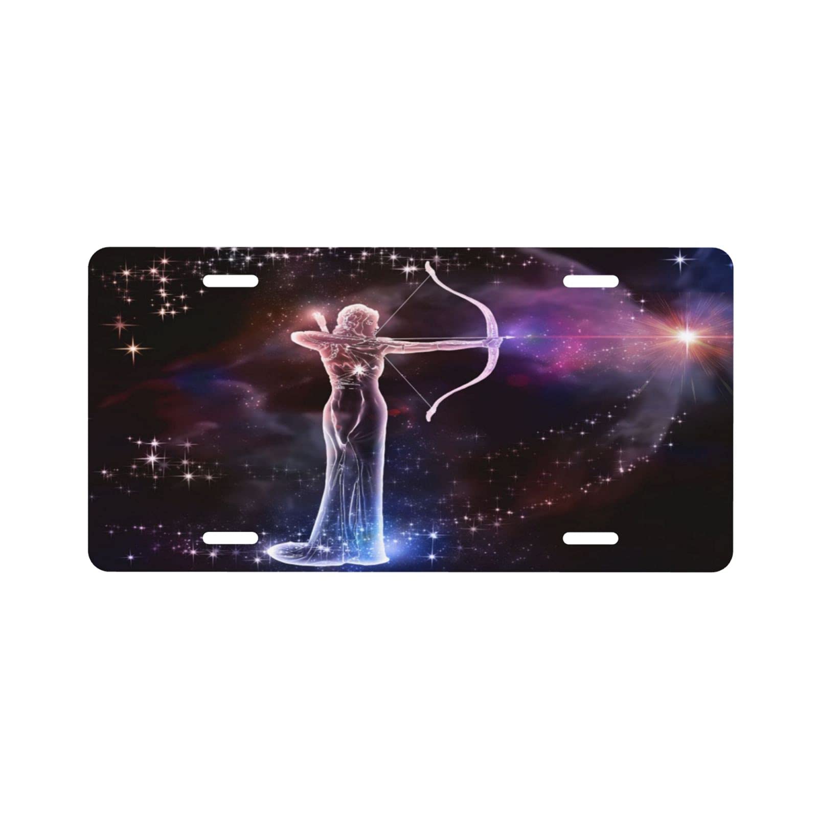 Sagittarius Zodiac Aluminum Car License Plate - 6x12 Inch Decorative Vanity Tag for Men, Women, Boys & Girls - Perfect for Birthday Gifts, Car Accessories & Zodiac Sign Lovers
