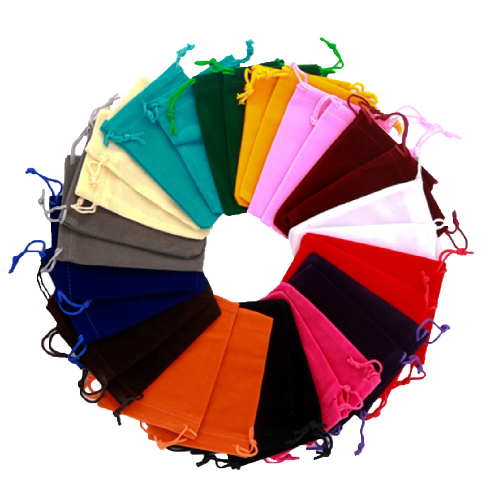 50pcs Velveteen Drawstring Bags - Small Velvet Jewelry Pouches for Candy, Gifts & Party Favors (3.5