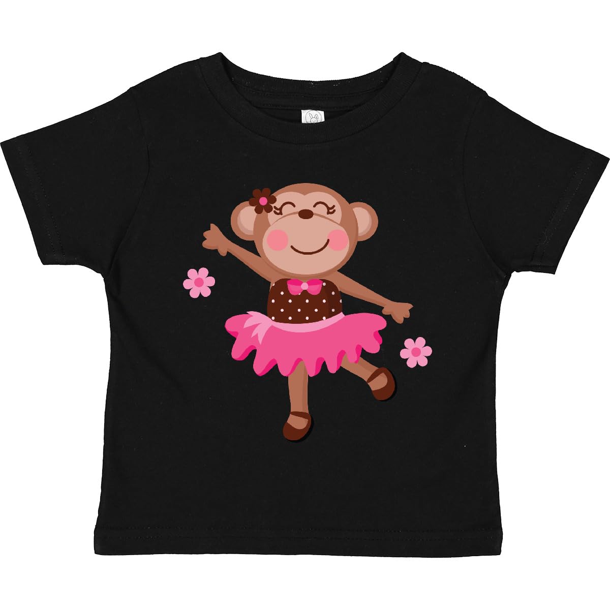 Ballerina Dance Monkey Toddler T-Shirt - Cute Kids Dance Outfit for Ballet & Playtime - Soft Cotton Tee for Toddler Girls