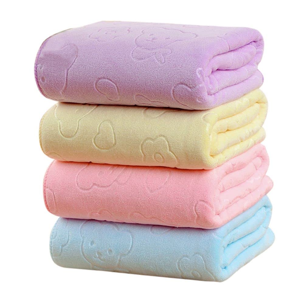 Quick-Dry Super Absorbent Microfiber Pet Bath Towel - Thick & Soft Dog & Cat Shower Towel for Bathing, Grooming & Drying - Perfect for Dogs, Cats & Small Pets (Pink) | Ideal for Post-Bath Drying, Grooming Sessions & Travel Use