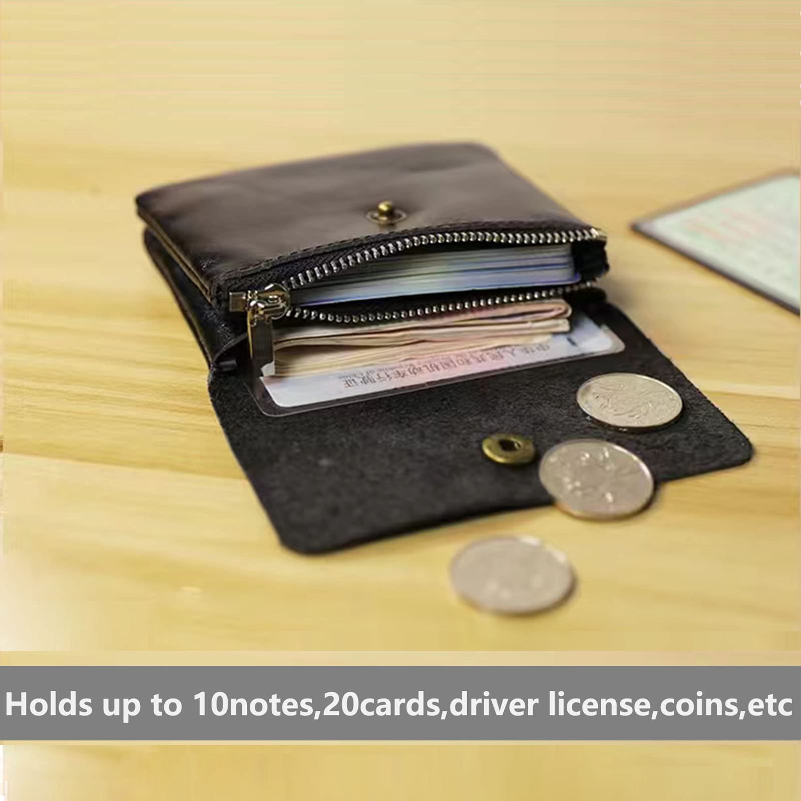 LEISUREWEEK Genuine Leather Slim Wallet for Women & Men - RFID Blocking Credit Card Holder with Coin Pocket - Compact Minimalist Bifold Wallet (Black) - Perfect for Everyday Carry, Travel & Gifts