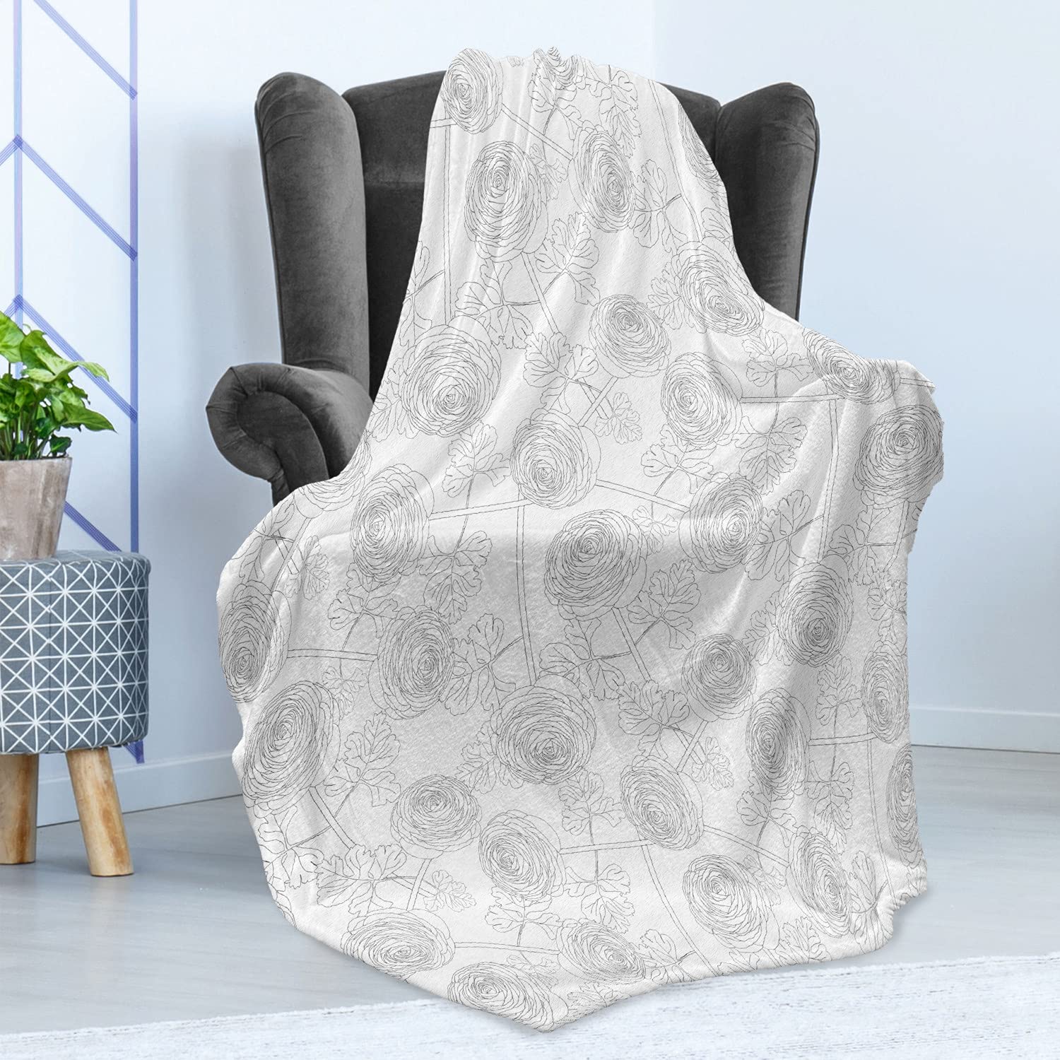 Ambesonne Flannel Fleece Throw Blanket 60