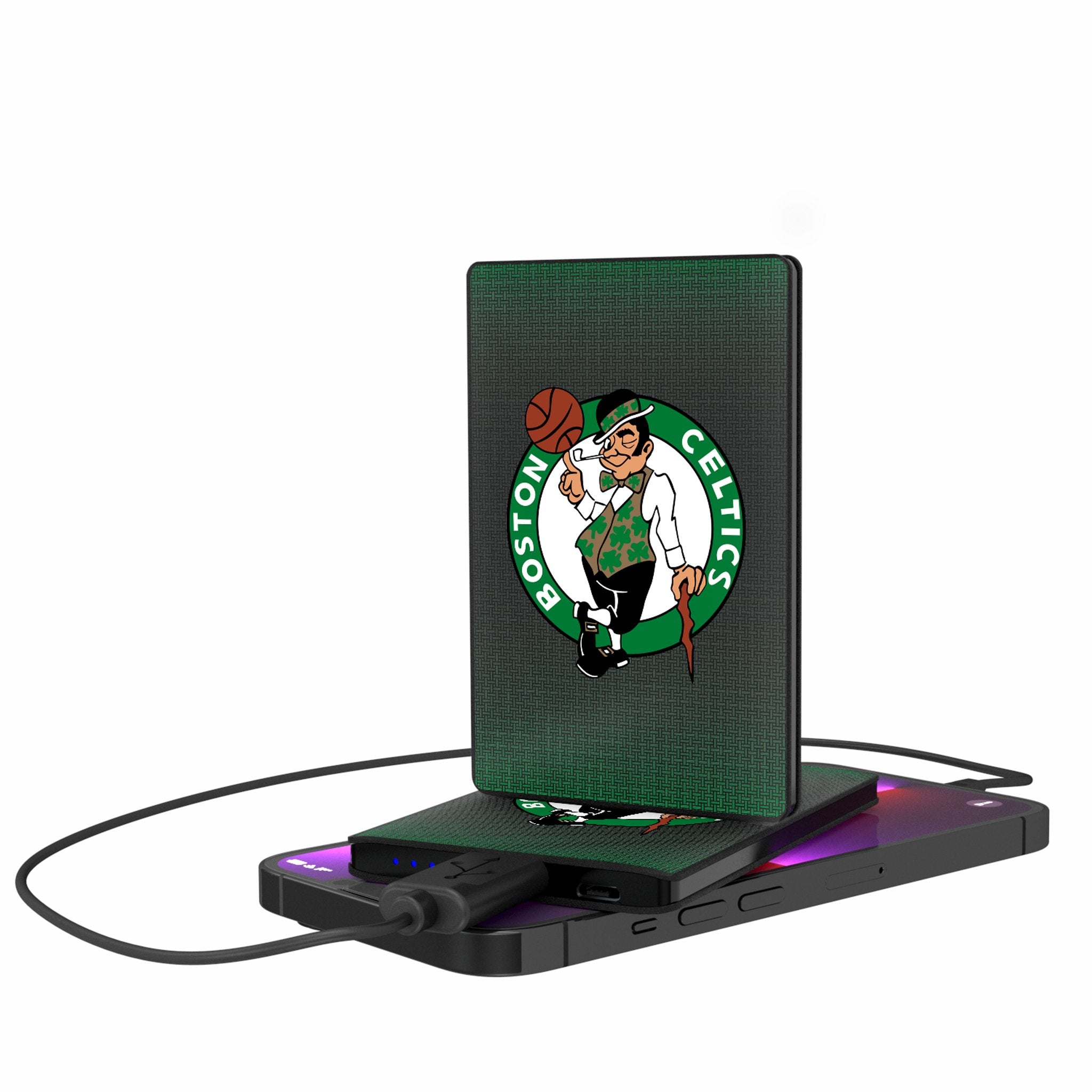 Boston Celtics Portable 2500mAh Credit Card Power Bank - Slim Charger for iPhone, Android & USB Devices | Perfect for Travel, Work & Celtics Games