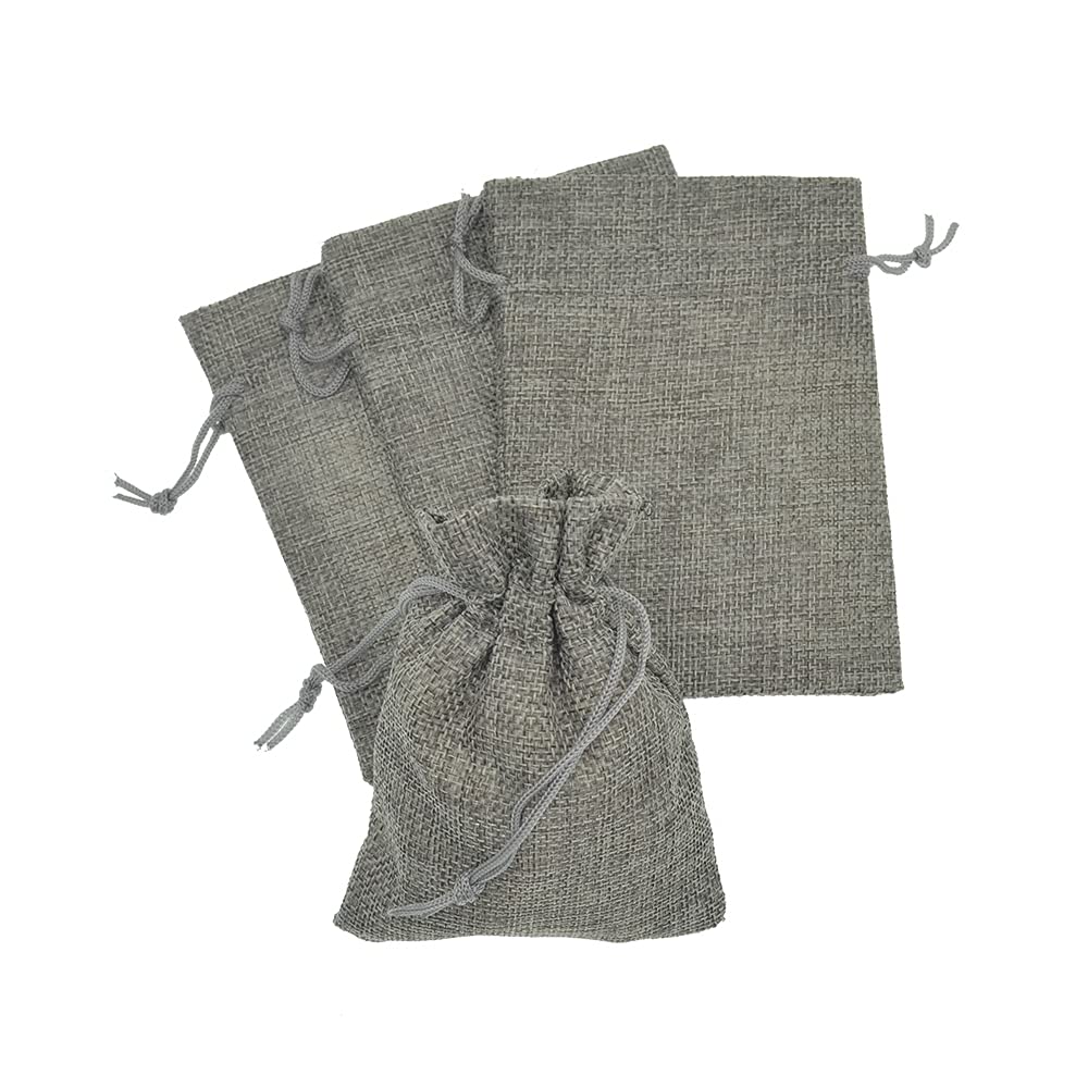 20pcs Natural Burlap Drawstring Bags 2.7x3.5 Inch - Eco-Friendly Jute Jewelry Gift Pouches for Christmas, Wedding Favors, Party Treats & Small Crafts (Gray) - Perfect for DIY Gifts, Handmade Crafts & Event Decorations
