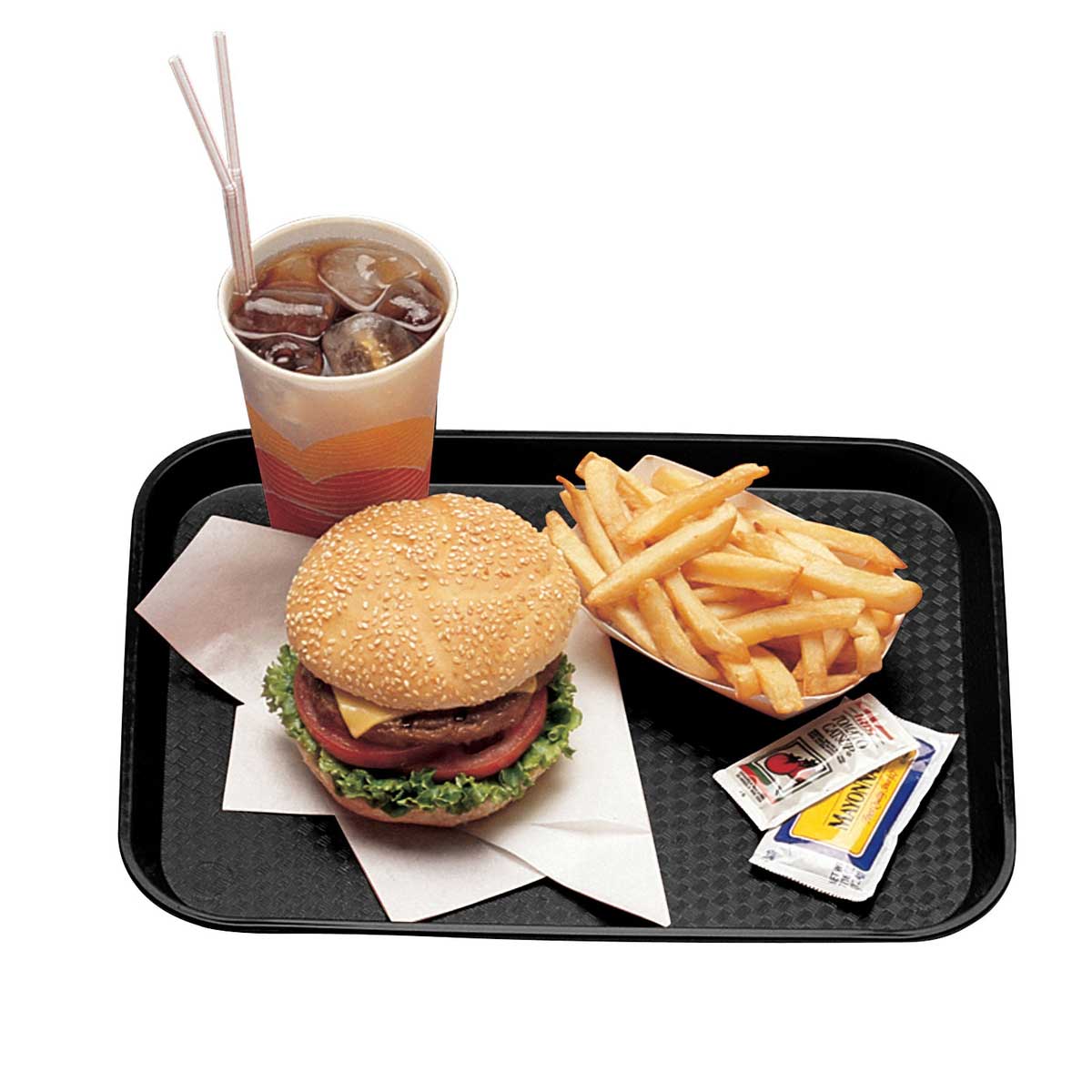 Cambro 1418FF110 Black Fast Food Tray - 18