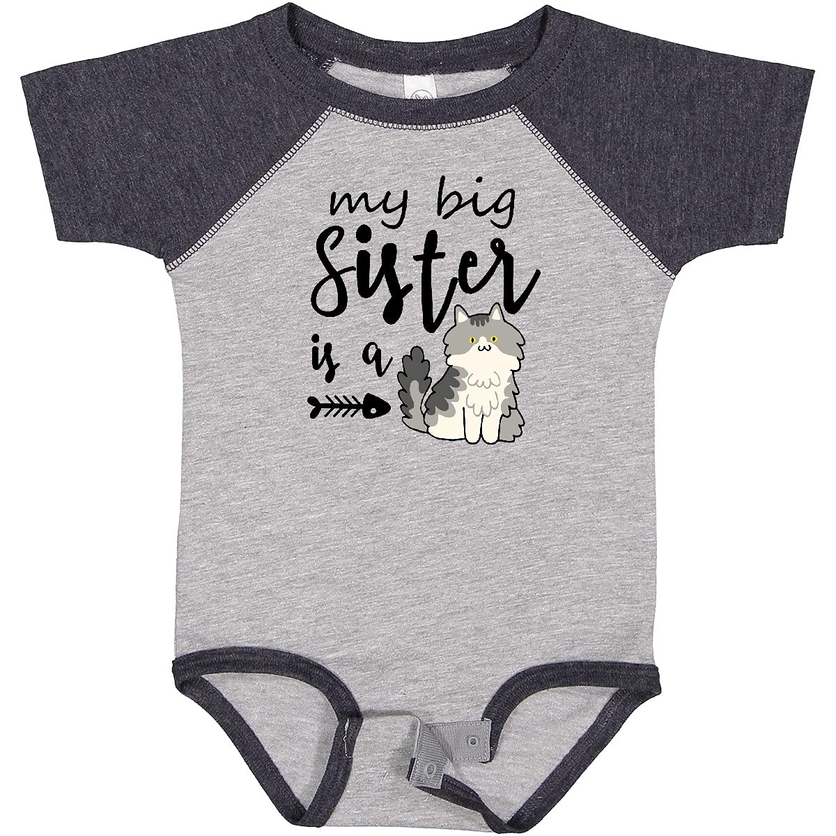Inktastic My Big Sister is a Cat Baby Bodysuit - Cute Cat-Themed Onesie for Newborns & Infants - Perfect for Sibling Matching Outfits & Family Photos
