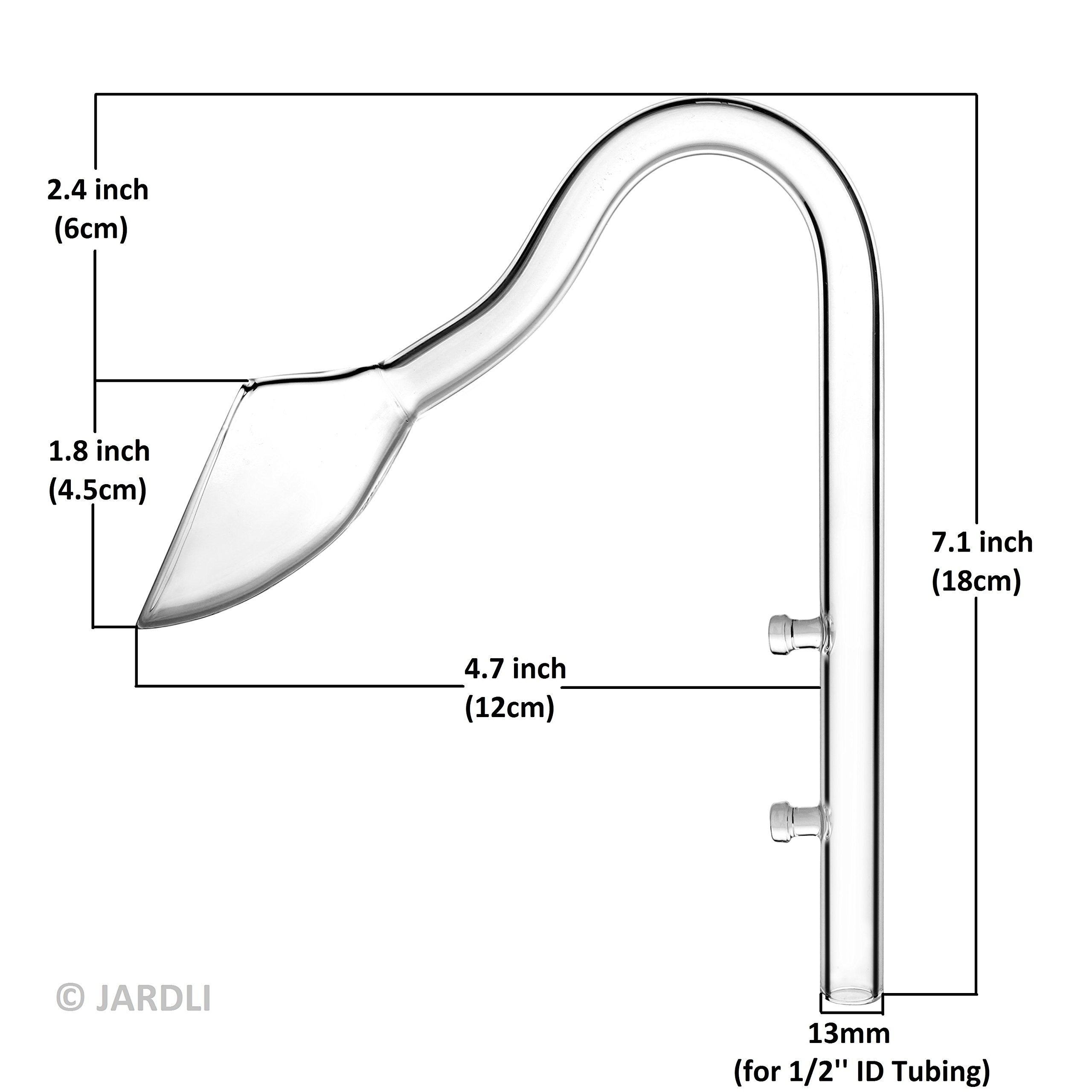 Premium Glass Violet Pipe Outflow for Aquarium - 13mm for 12/16mm (1/2