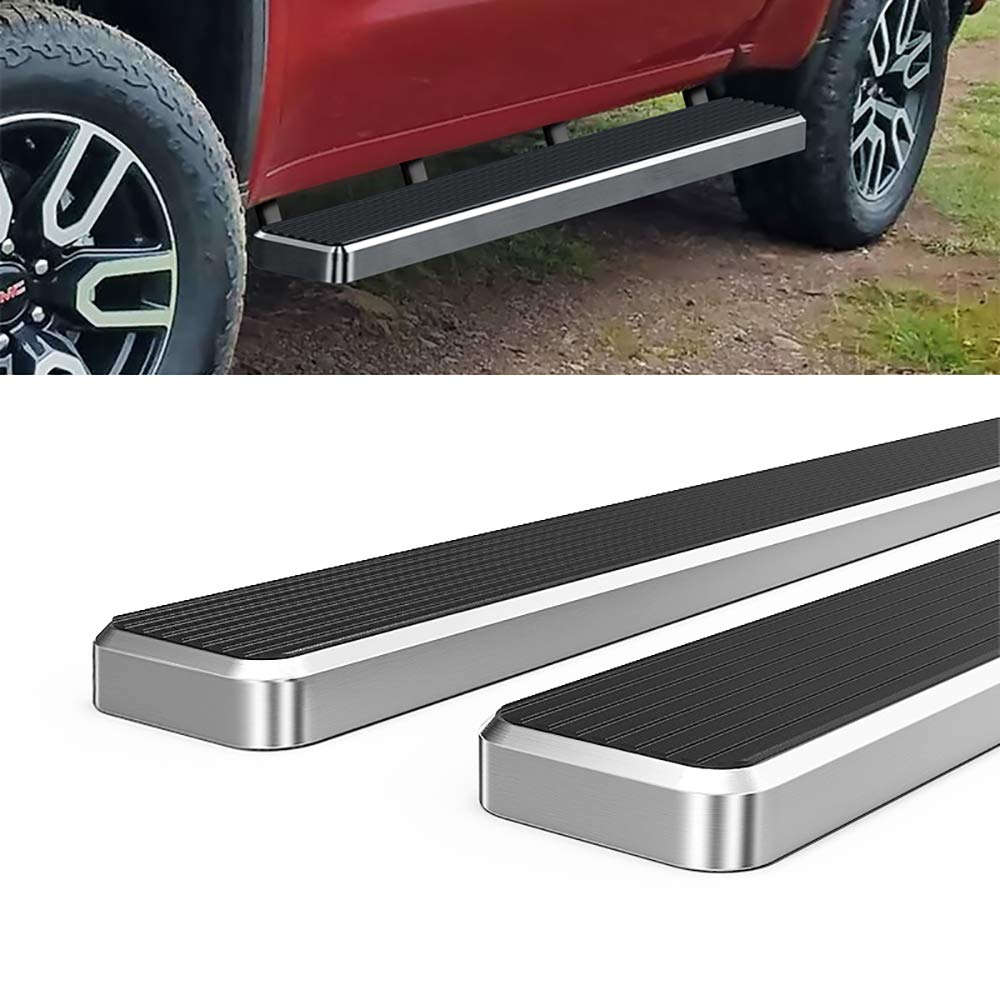 Premium Stainless Steel Nerf Bars Side Steps for 2019-2025 Chevy Silverado 1500 & GMC Sierra 1500 Crew Cab | 2020-2025 2500HD/3500HD Models | 5