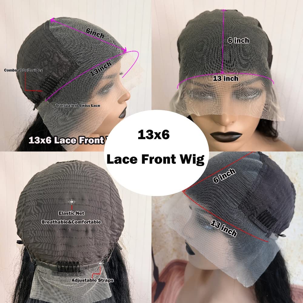 9A Grade 13x6 Lace Front Wigs Human Hair with Baby Hair | 150% Density Brazilian Straight Human Hair Wigs for Black Women | Natural Color | Perfect for Daily Wear, Cosplay & Special Occasions