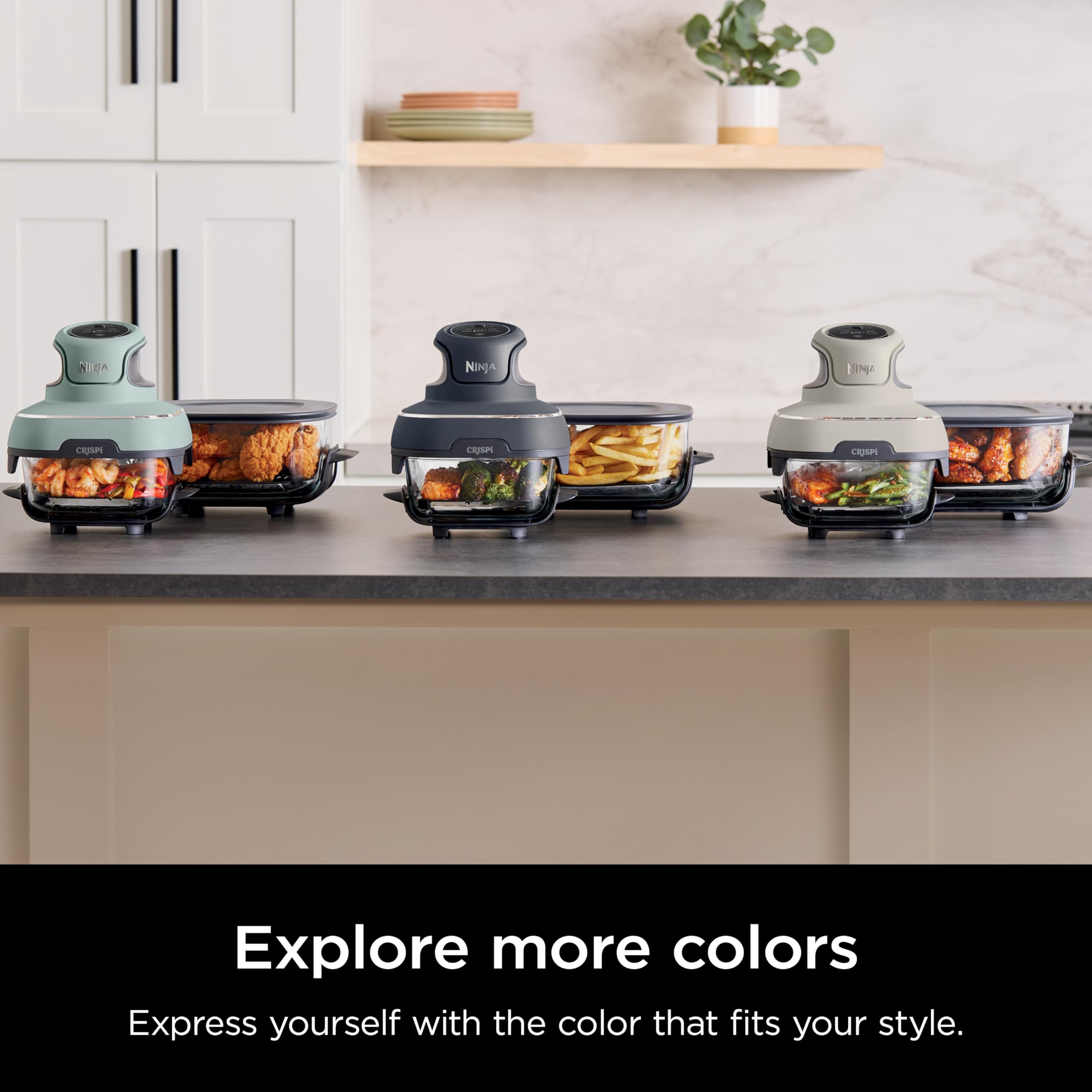 Ninja Crispi Air Fryer - 4QT & 6 Cup Glass Containers with Lids | Microwave, Freezer & Dishwasher Safe Non-Toxic Cooking System | Air Fry, Bake, Reheat | Perfect for Quick Meals, Meal Prep & Healthy Cooking at Home