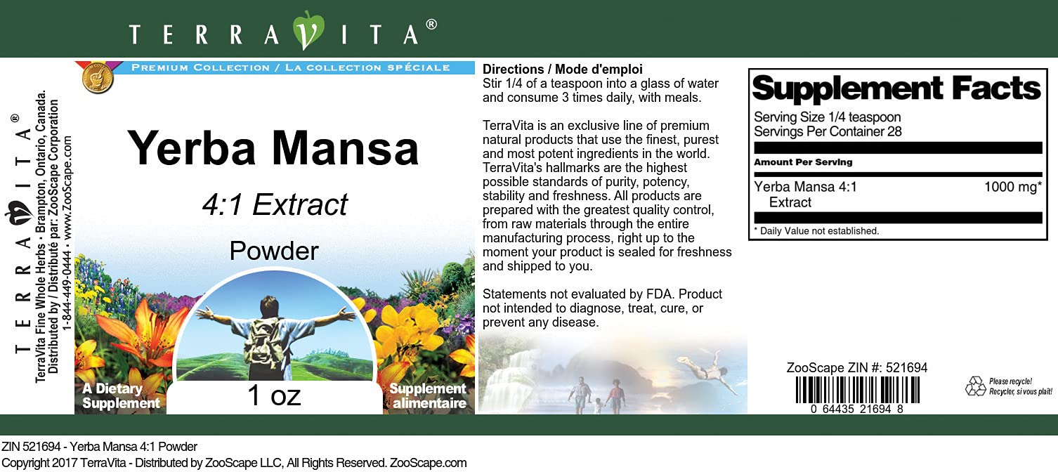 Yerba Mansa 4:1 Extract Powder (1 oz) - Premium Herbal Supplement for Immune Support & Wellness | ZIN: 521694 | Perfect for Tea, Tinctures & Natural Remedies