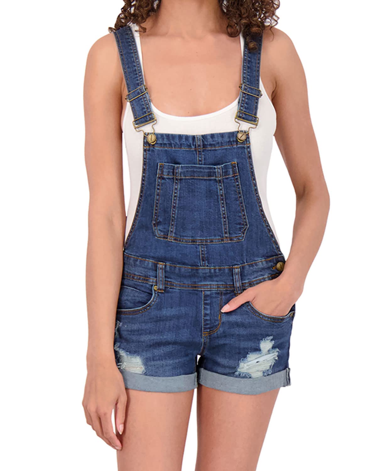 Women's Denim Shortalls - Stretch Jean Overalls for Casual Wear & Summer Outfits | Perfect for Picnics, Beach Days & Outdoor Adventures